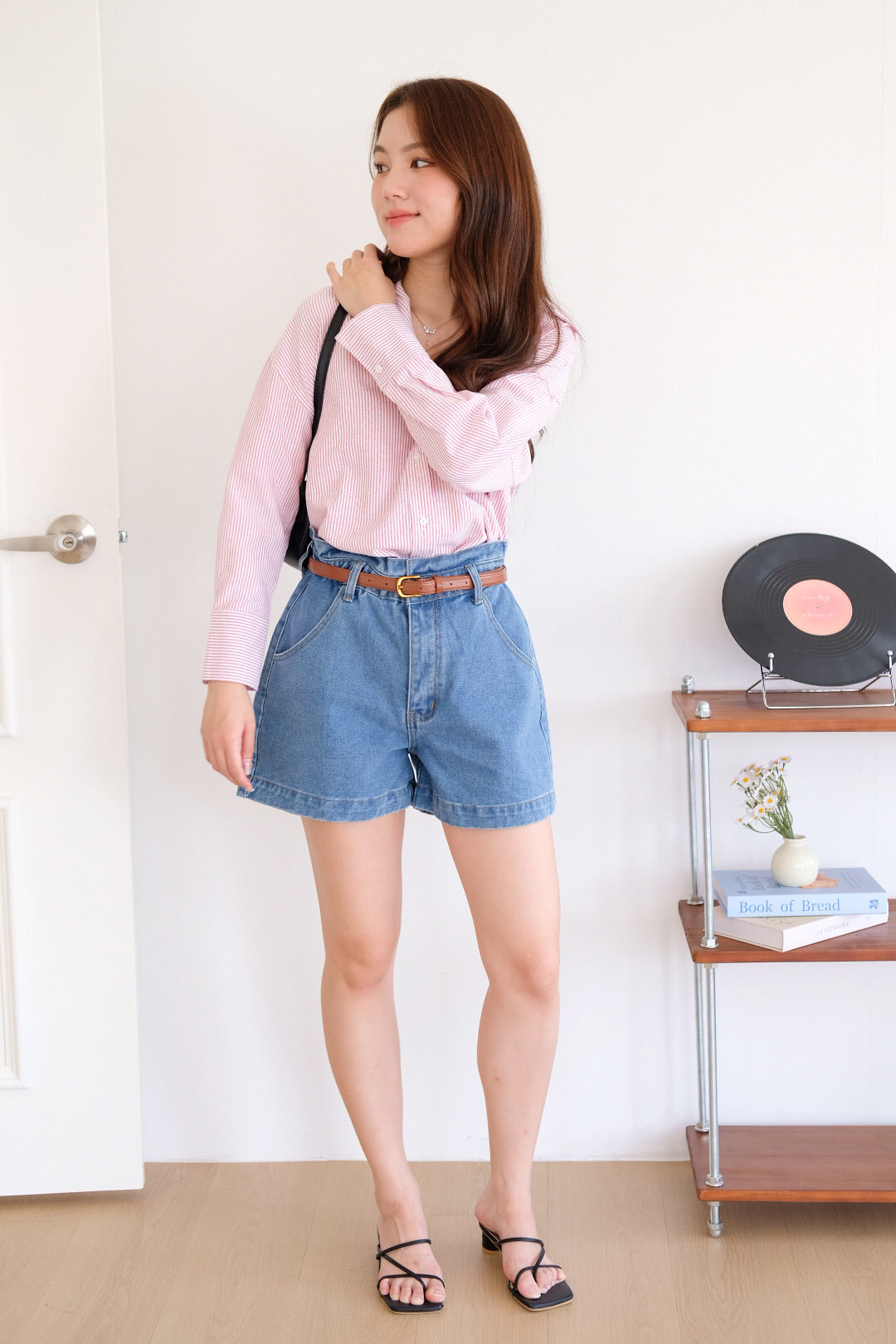 Sanford Boyfriend Shirt (Pale Red Stripes)