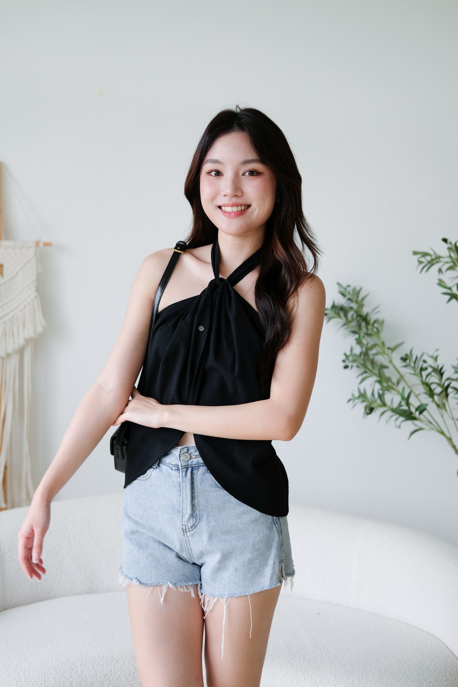 Naylie Halter Muji Top (Black)