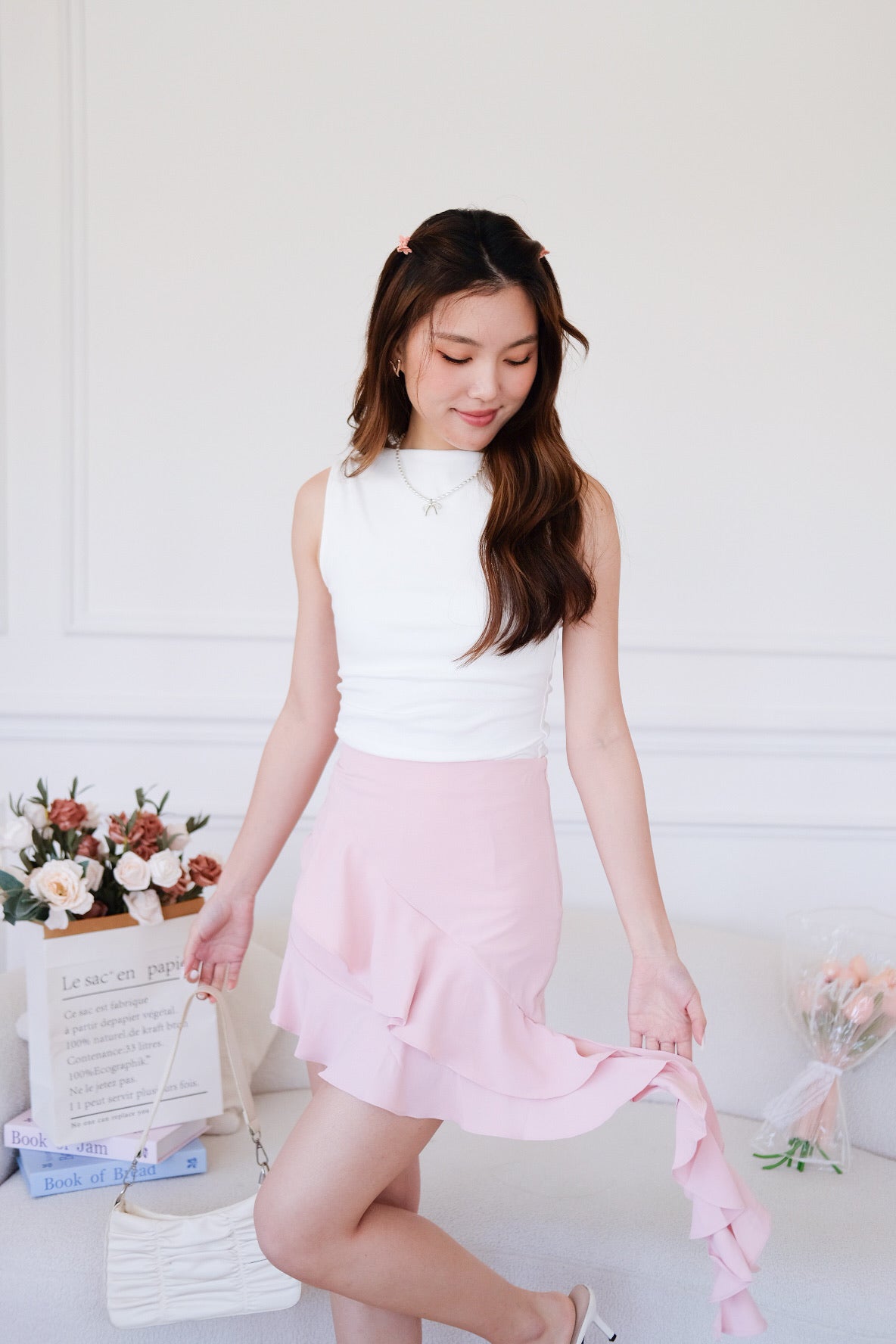 Levina Assymetrical Top (White)