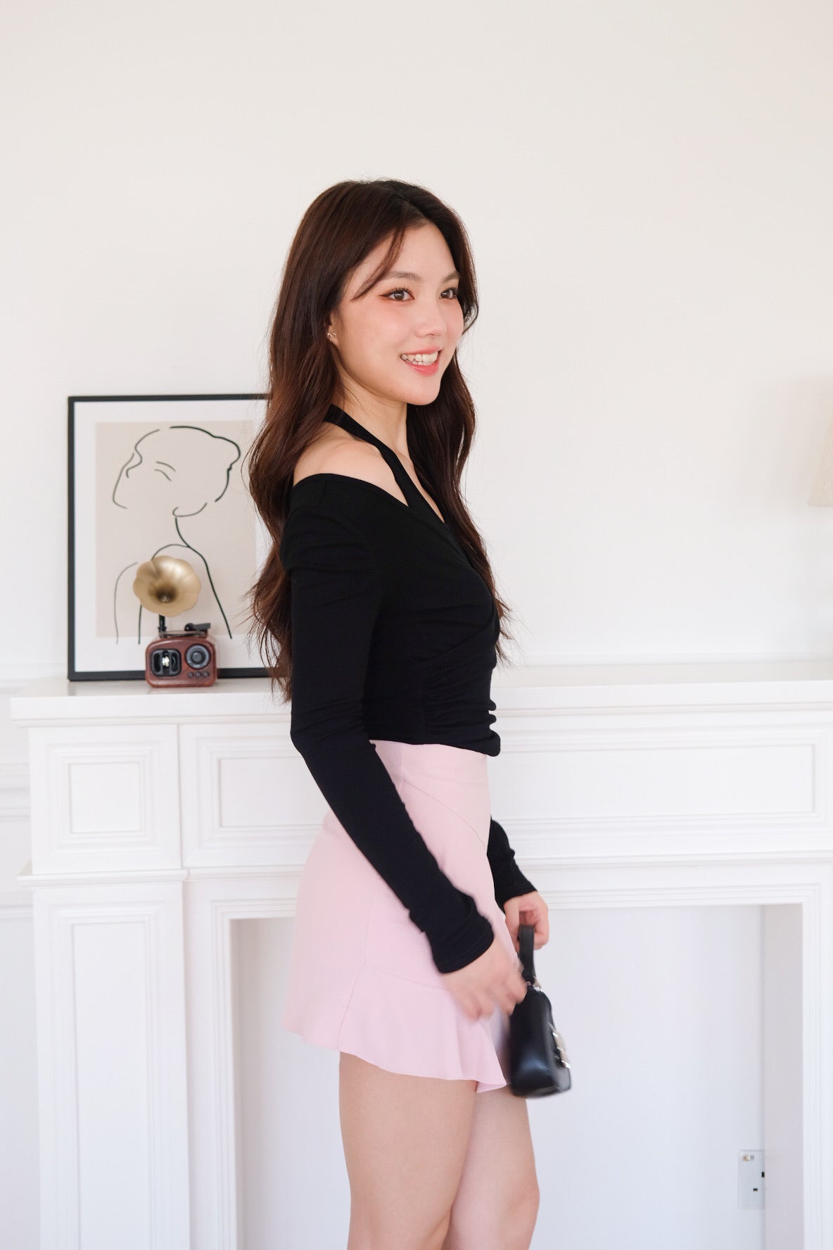 Alicia Ballet Halter 2-in-1 Top (Black)