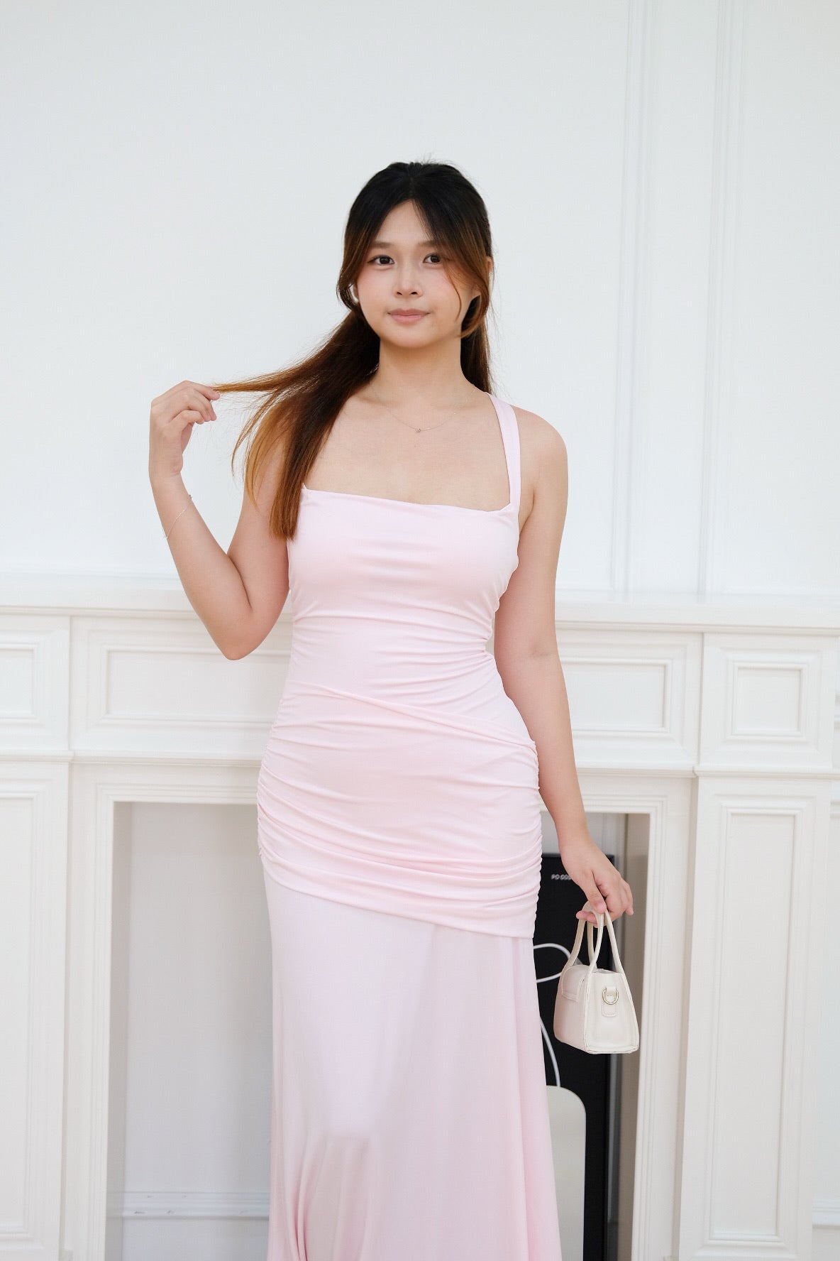 Pink Overlap Maxi Dress