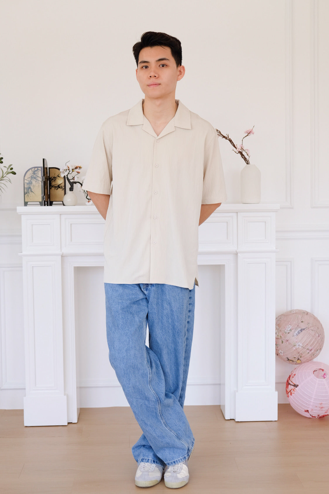 Marcus Collared Button Shirt (Oat Beige)