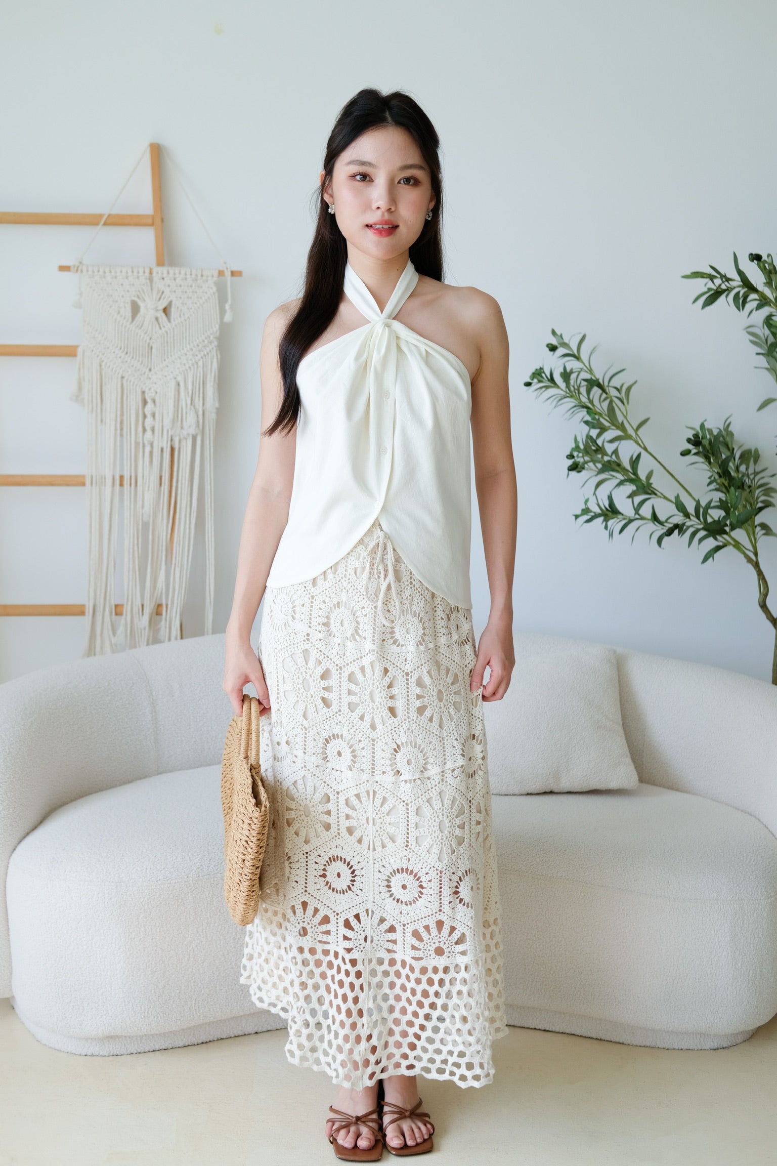 Naylie Halter Muji Top (Cream)