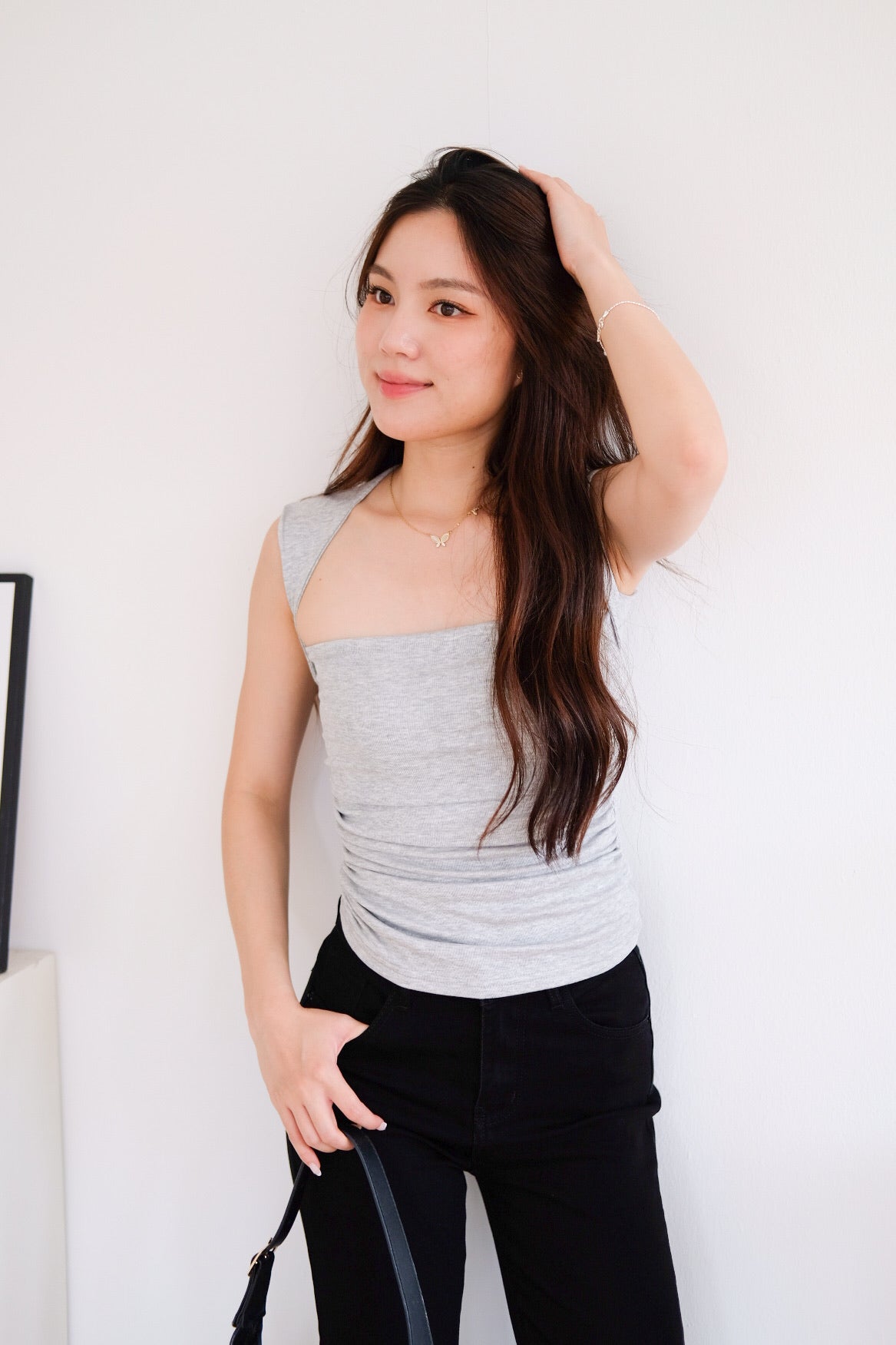 Sabrina Soft Sculpted Top (Light Grey) [ETA 9 Jul]