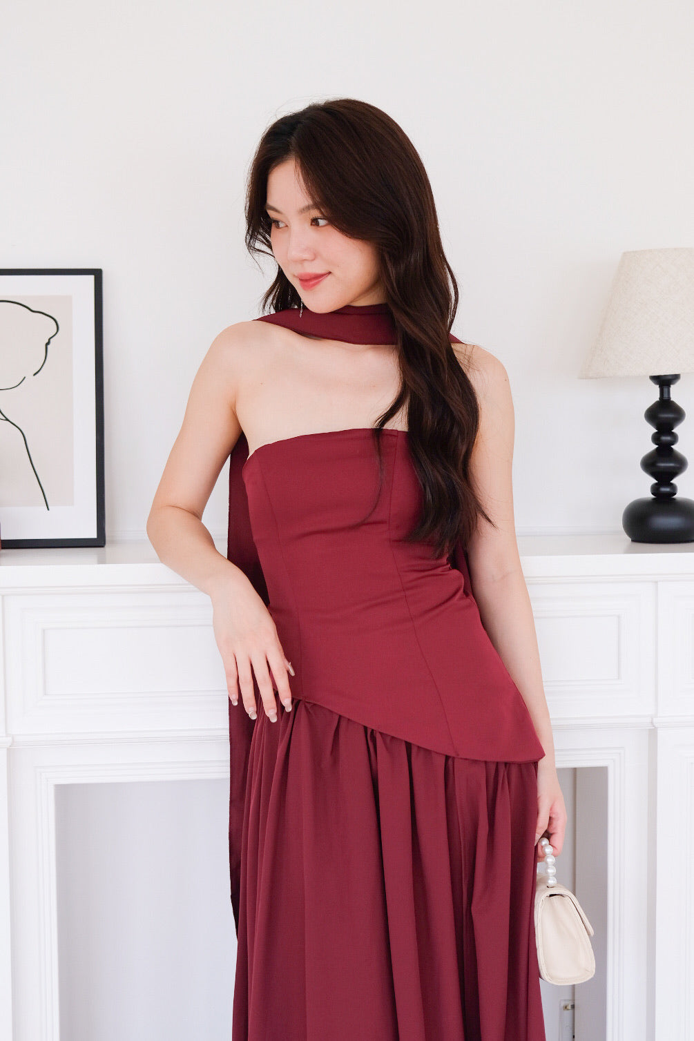 Kimberly Tube Sash Maxi Dress (Wine)