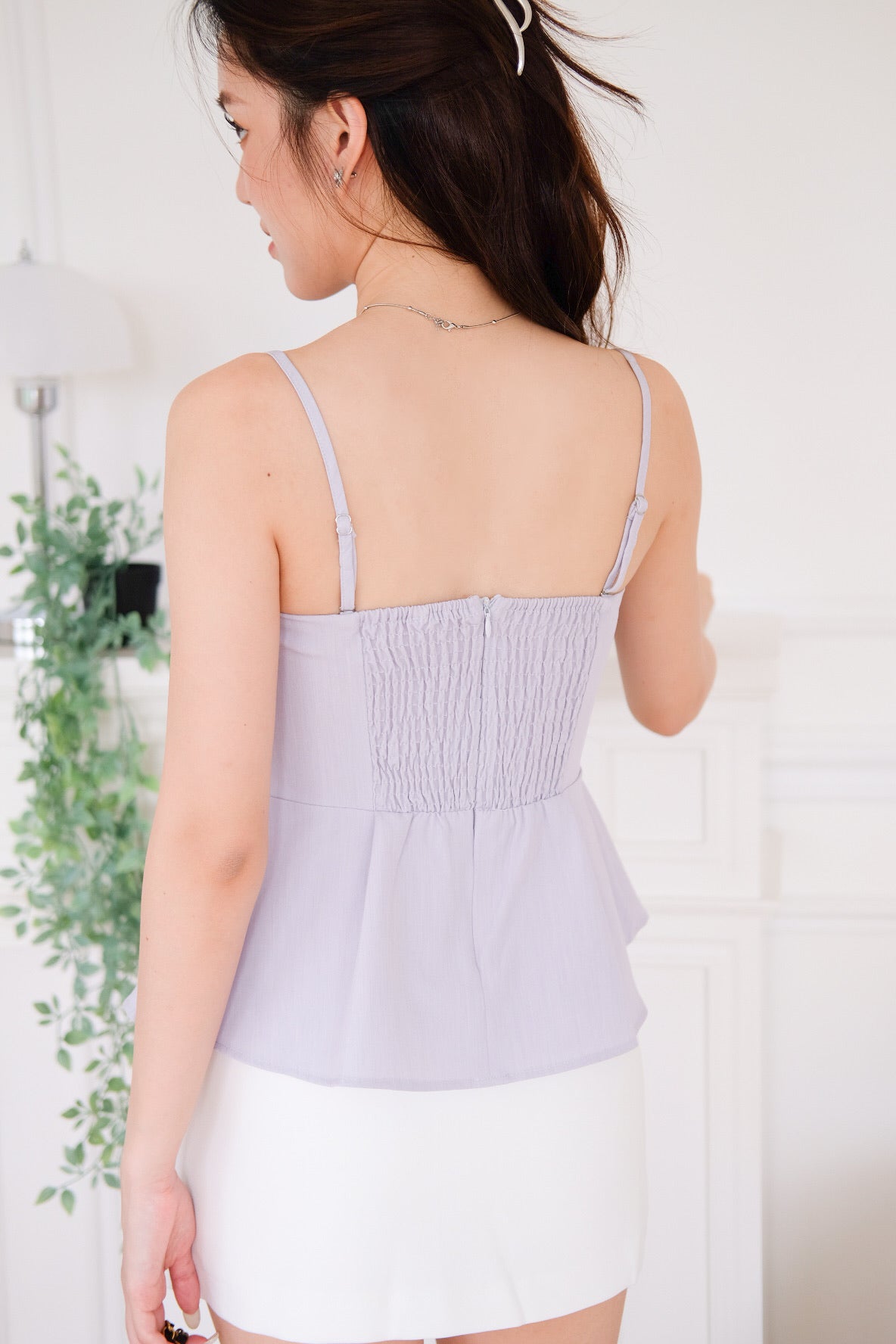 Riviera 2 Ways Padded Peplum Top (Misty Purple)