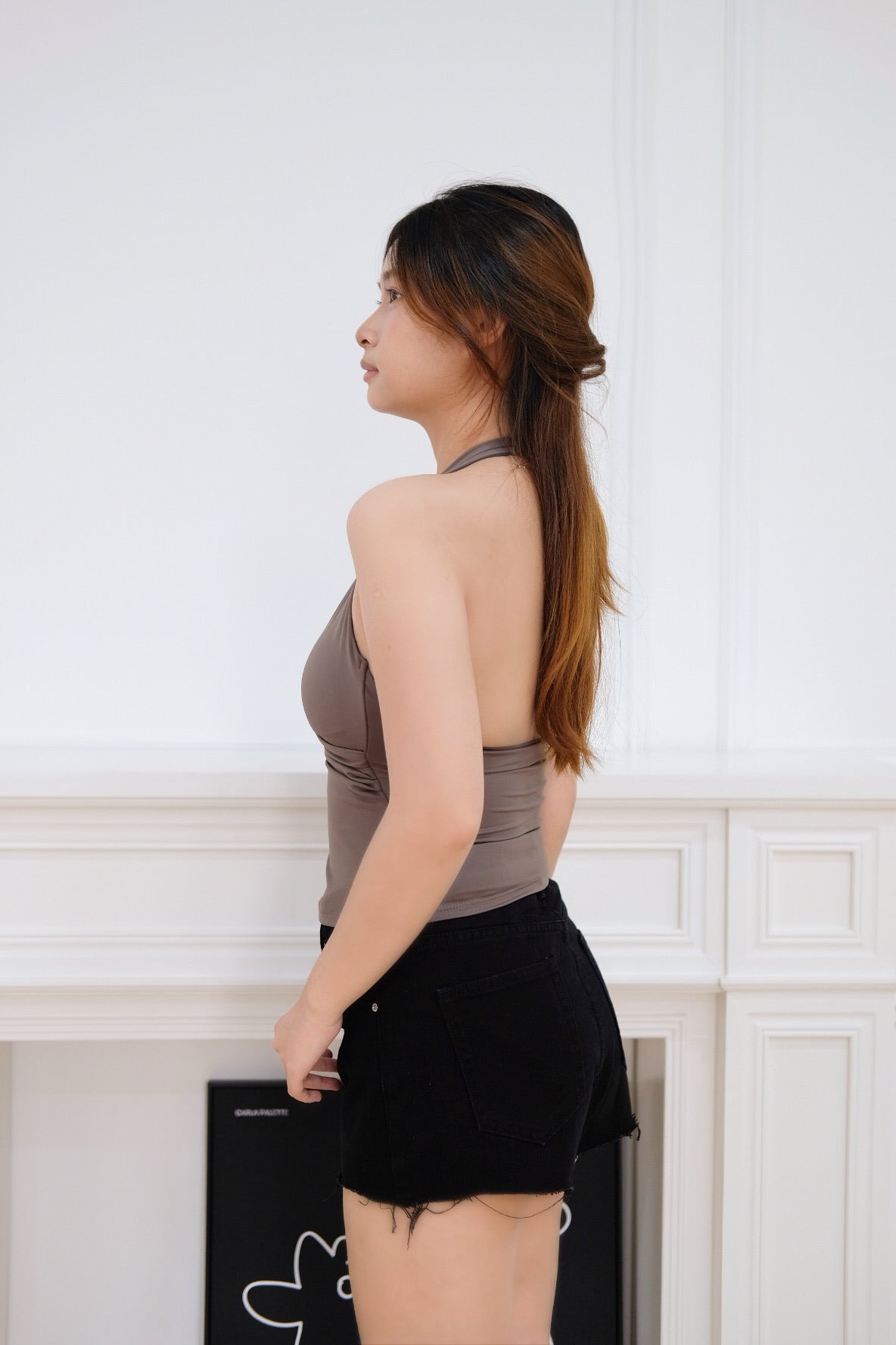 Chocolate Halter Padded Top