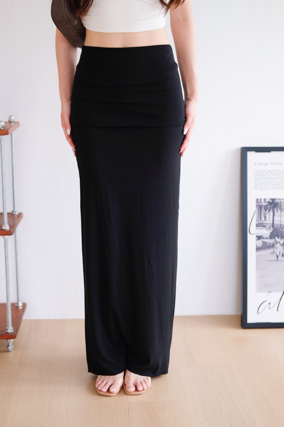 Sienna Cotton Maxi Skirt (Black)