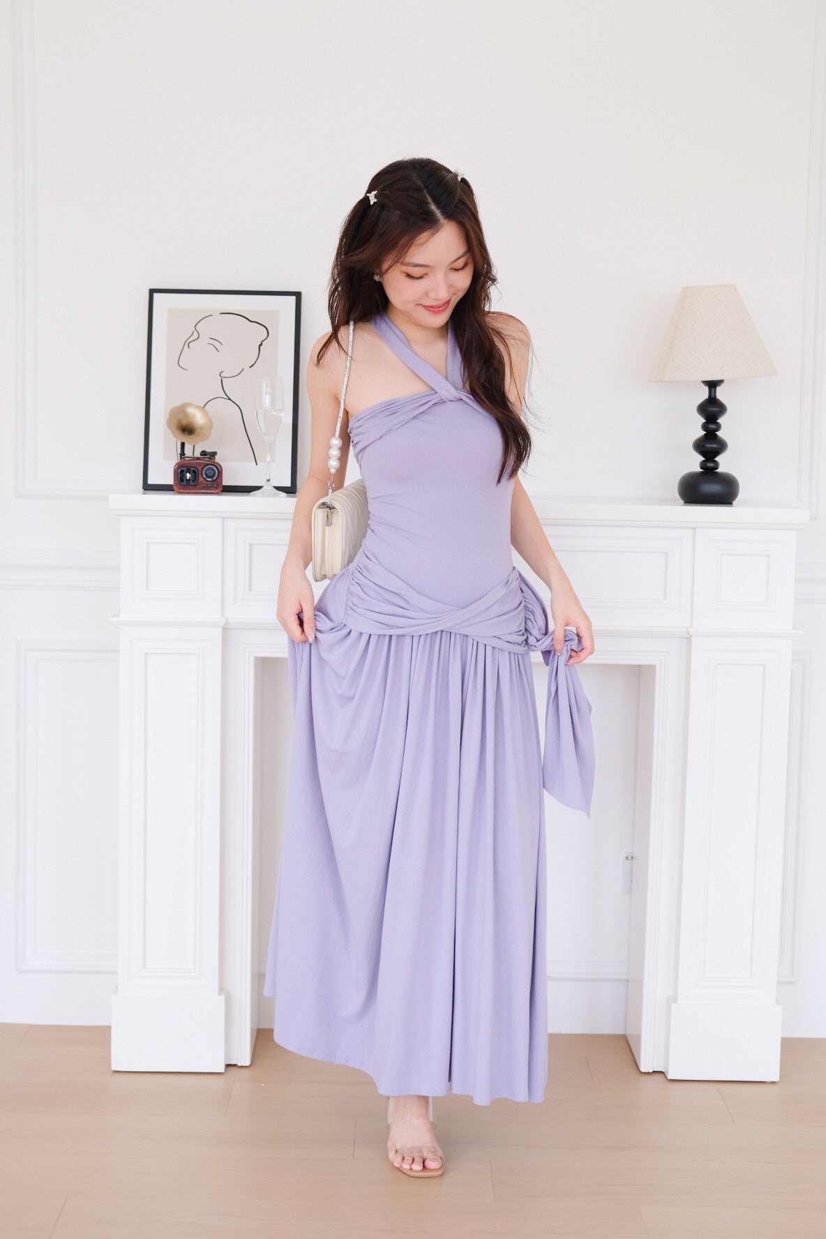 Jessy Toga Cotton Maxi Dress (Heather Purple)