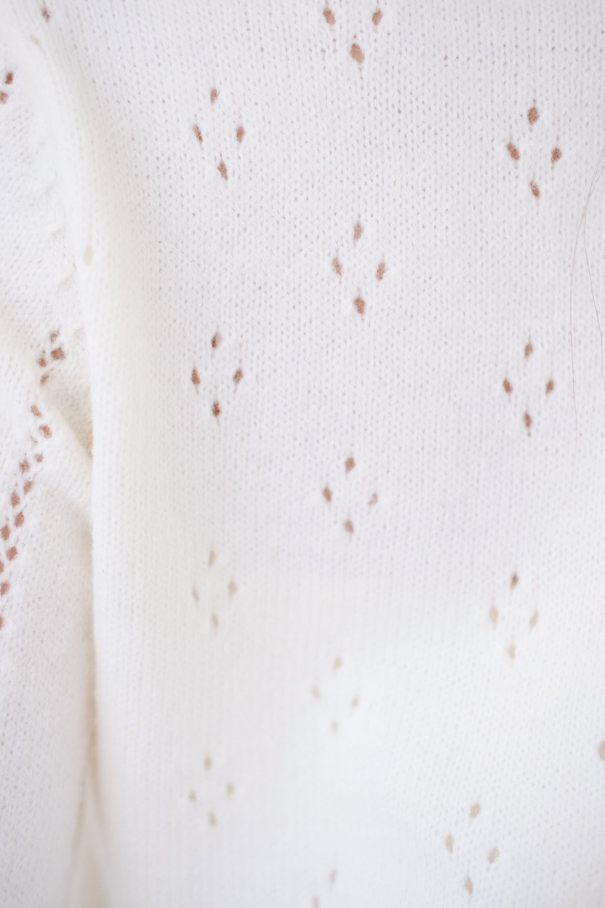 Mirae Soft Fuzzy Knit Cardigan (White)