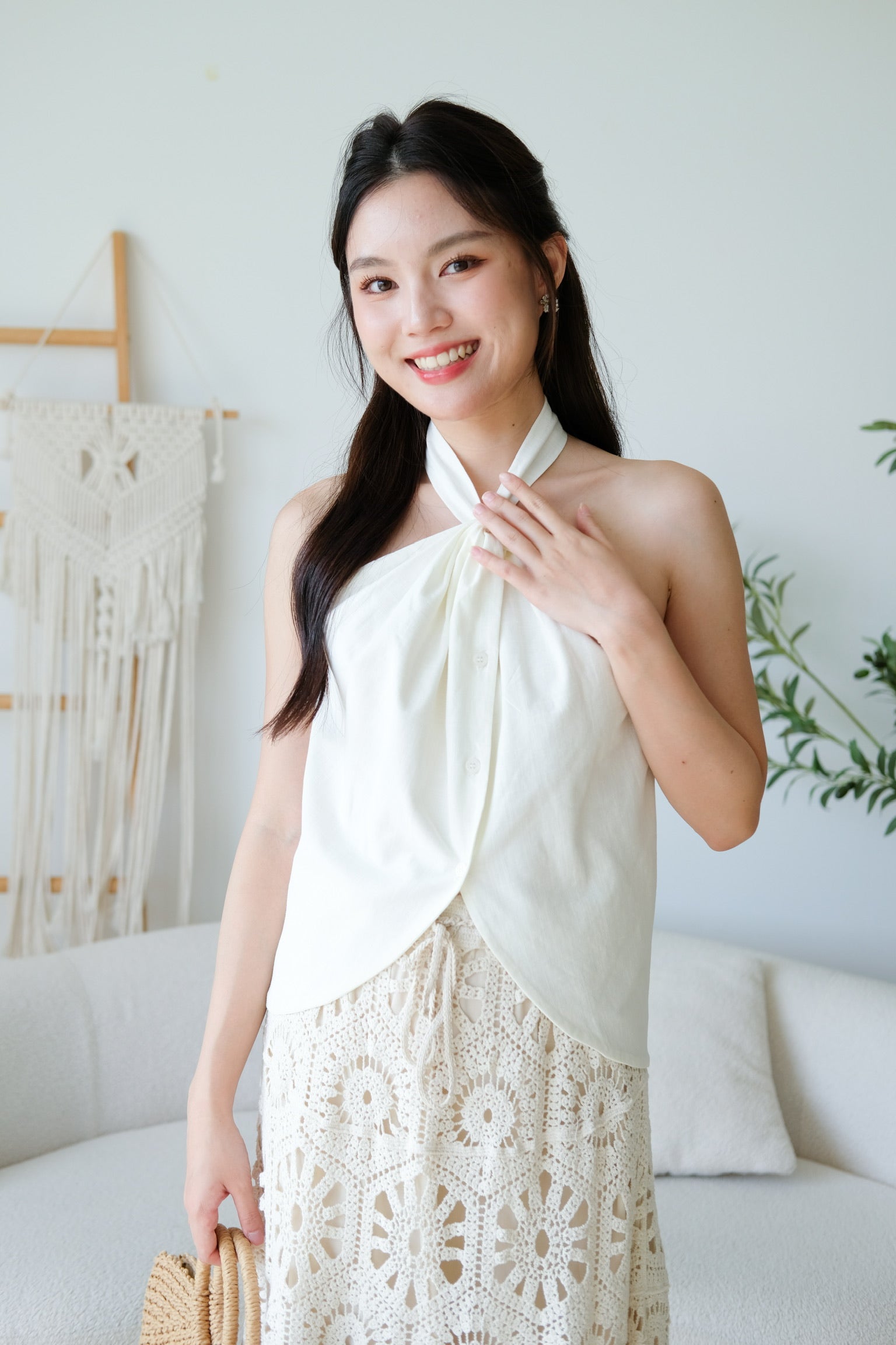Naylie Halter Muji Top (Cream)
