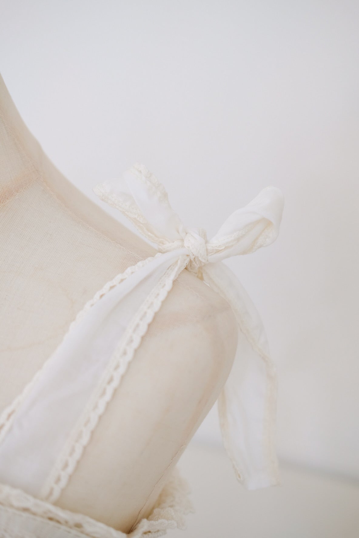 Cream Embroidered Flare Ribbon Top