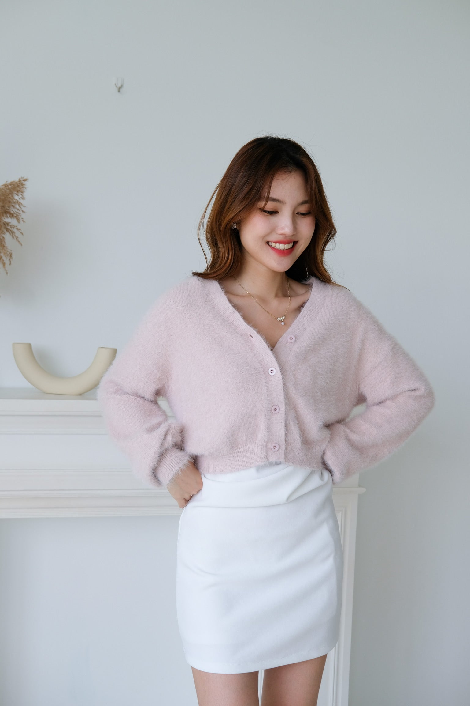 Emely Furry Outerwear (Baby Pink)