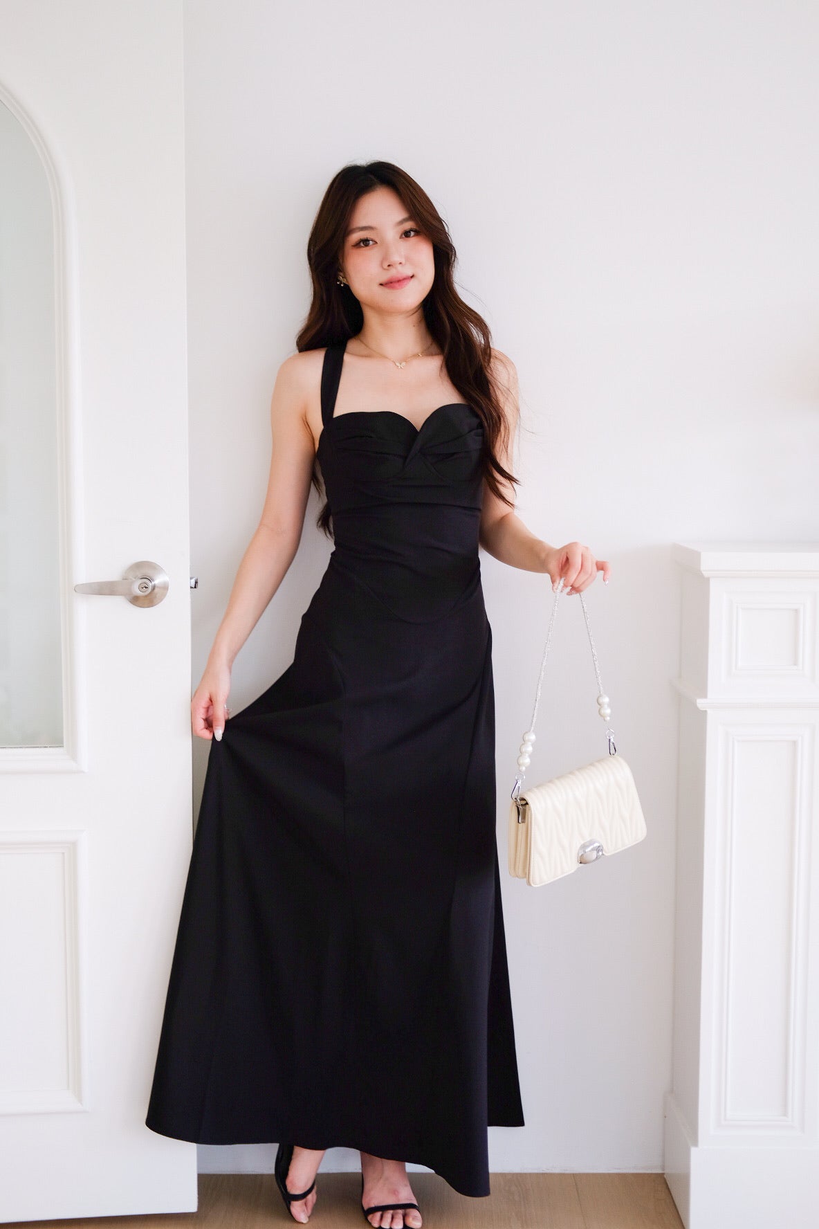Edelynn Skater Maxi Dress (Black)