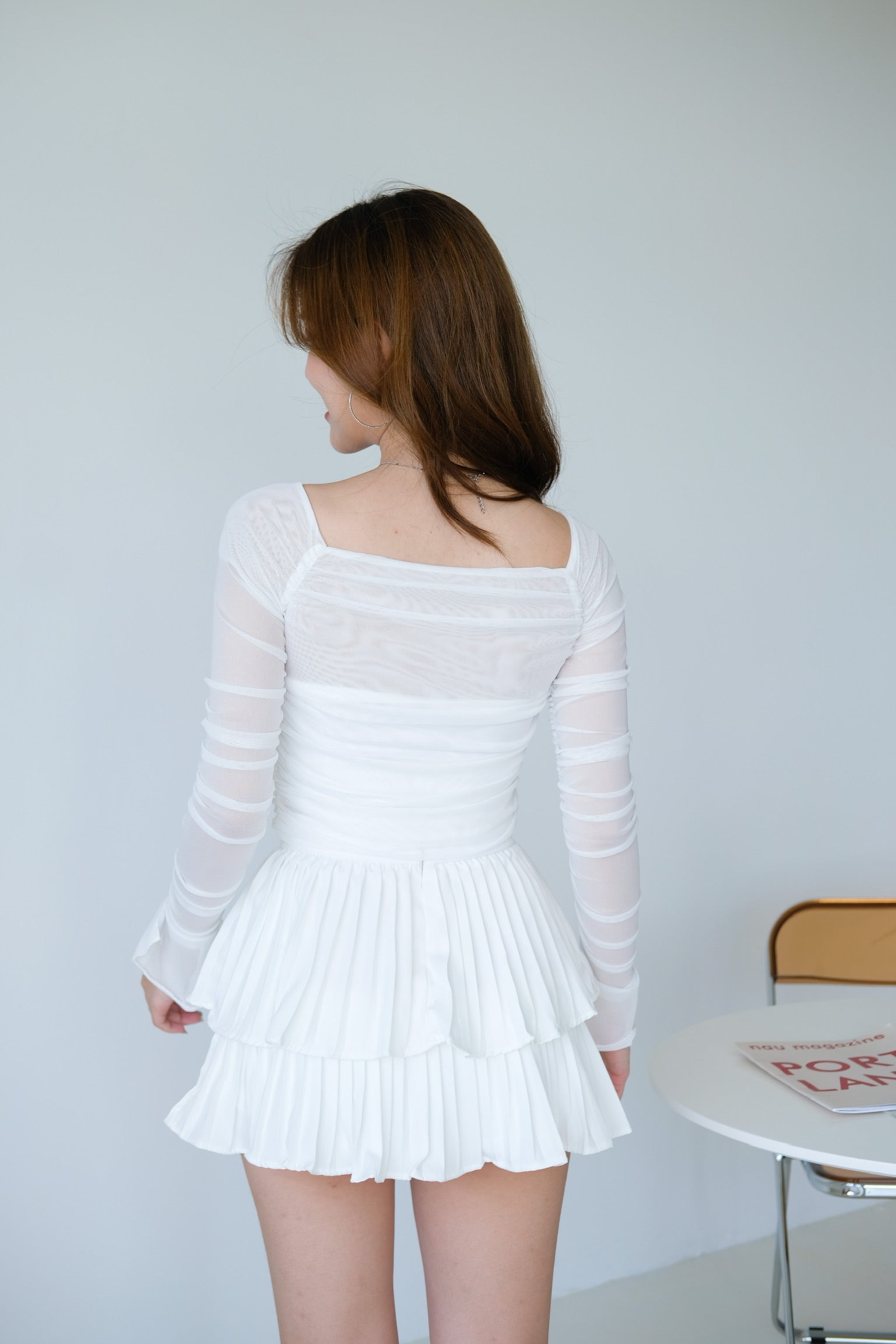 Dainty Pleated Skorts (White)