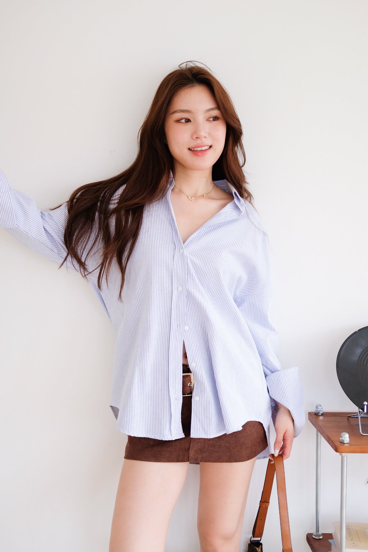 Sanford Boyfriend Shirt (Blue Stripes)