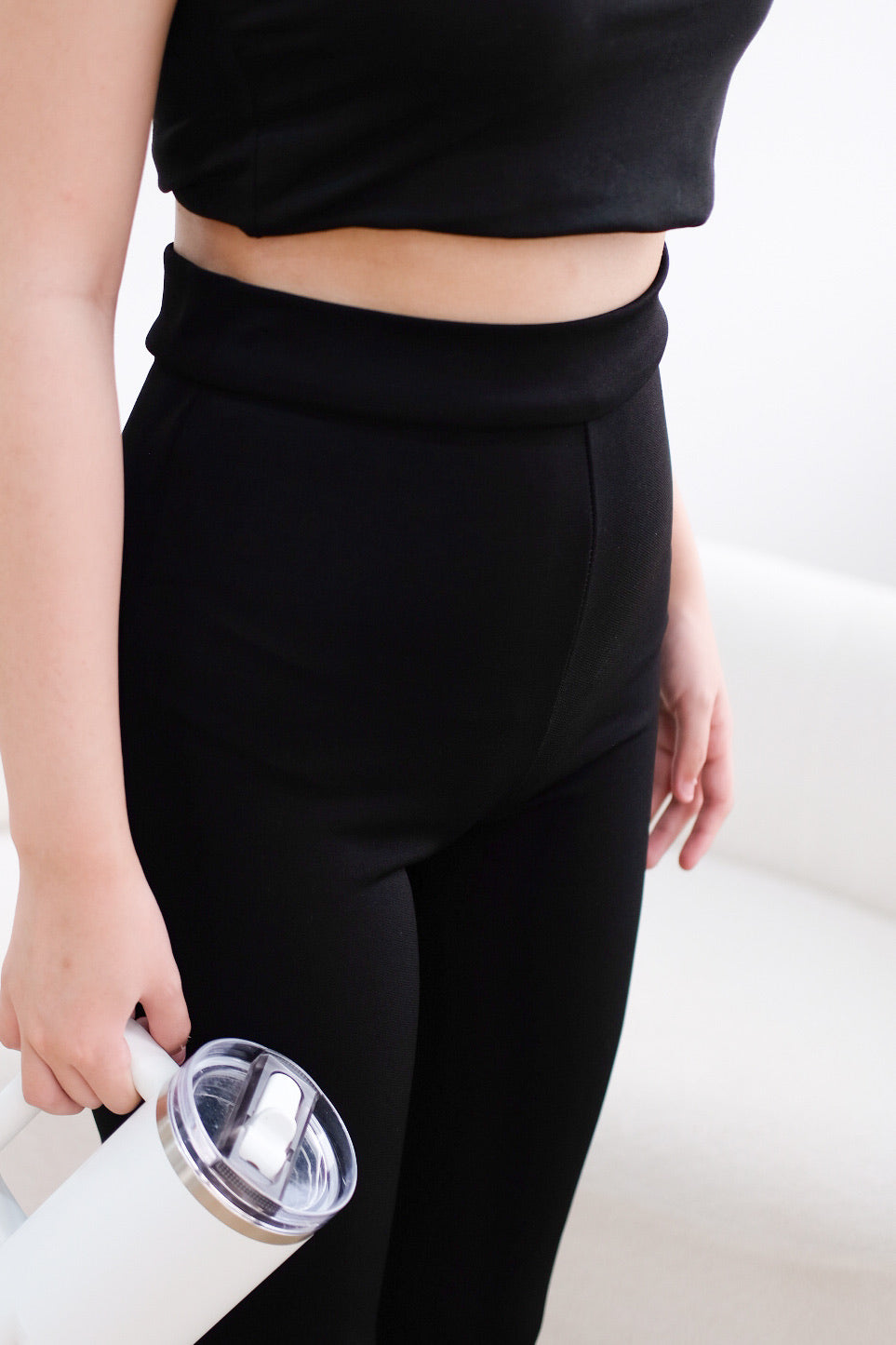 High-Waisted Yoga Flare Pants (Black)