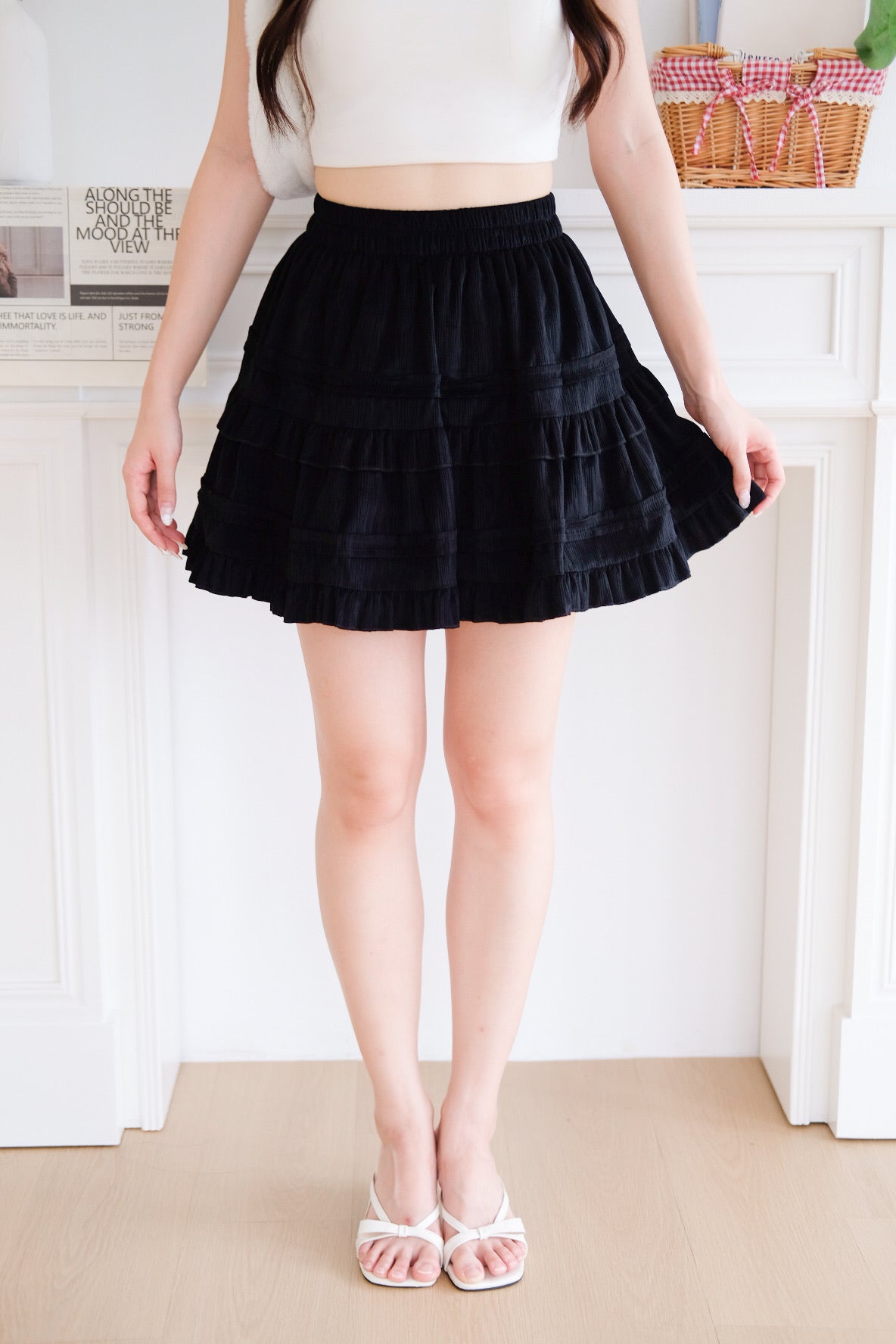 Geraldine Ruffle A Line Skirt (Black)