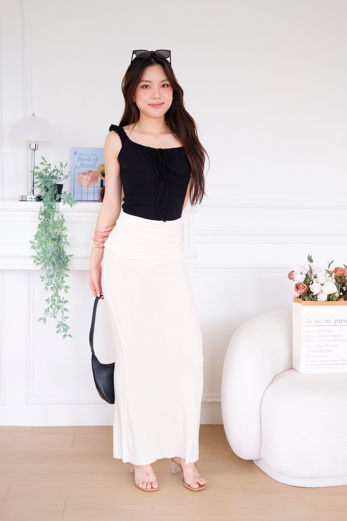 Sienna Cotton Maxi Skirt (Cream) [ ETA 26 Aug ]