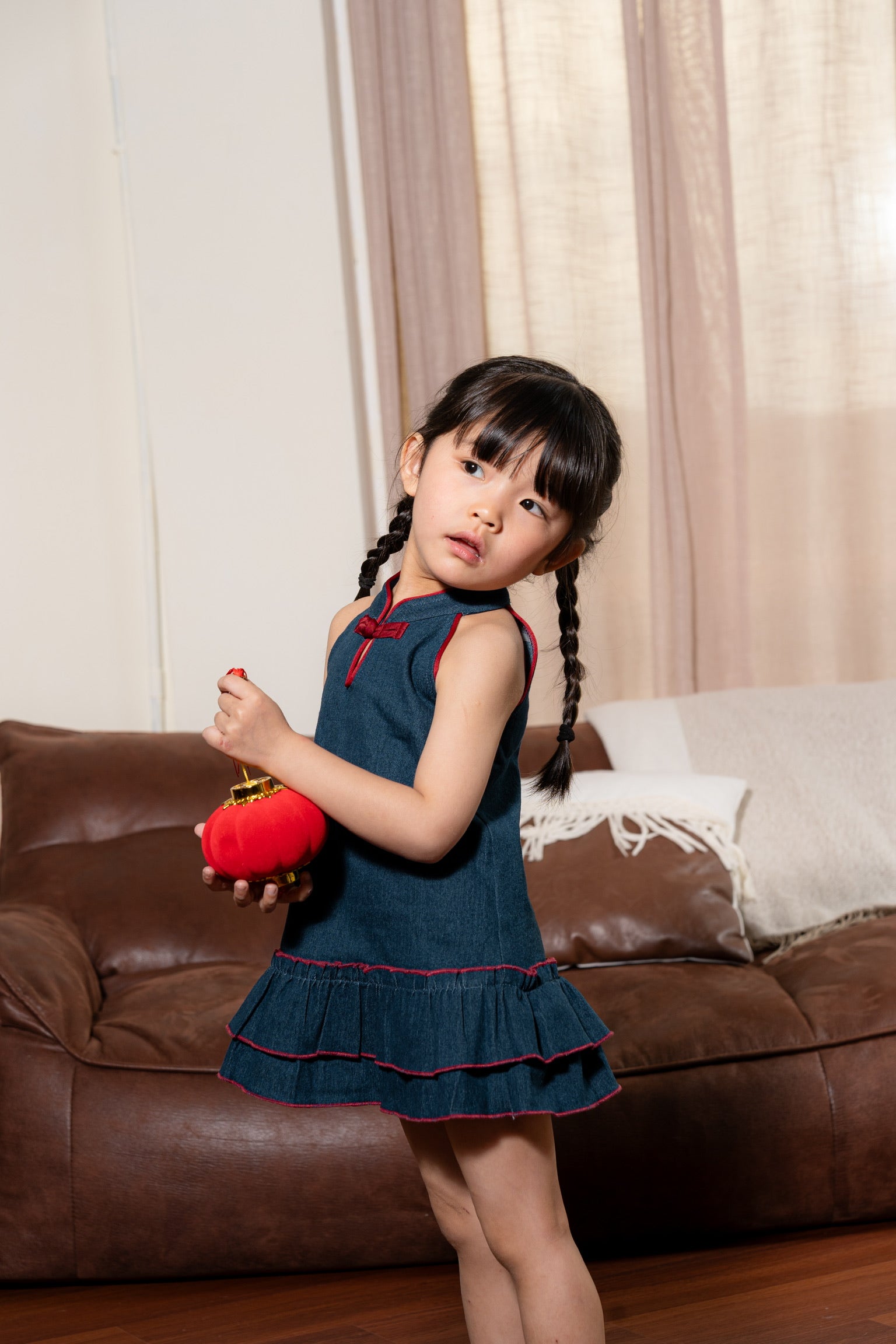 丹禧牛仔 Denim Joy Girl Cheongsam (Dark Blue)