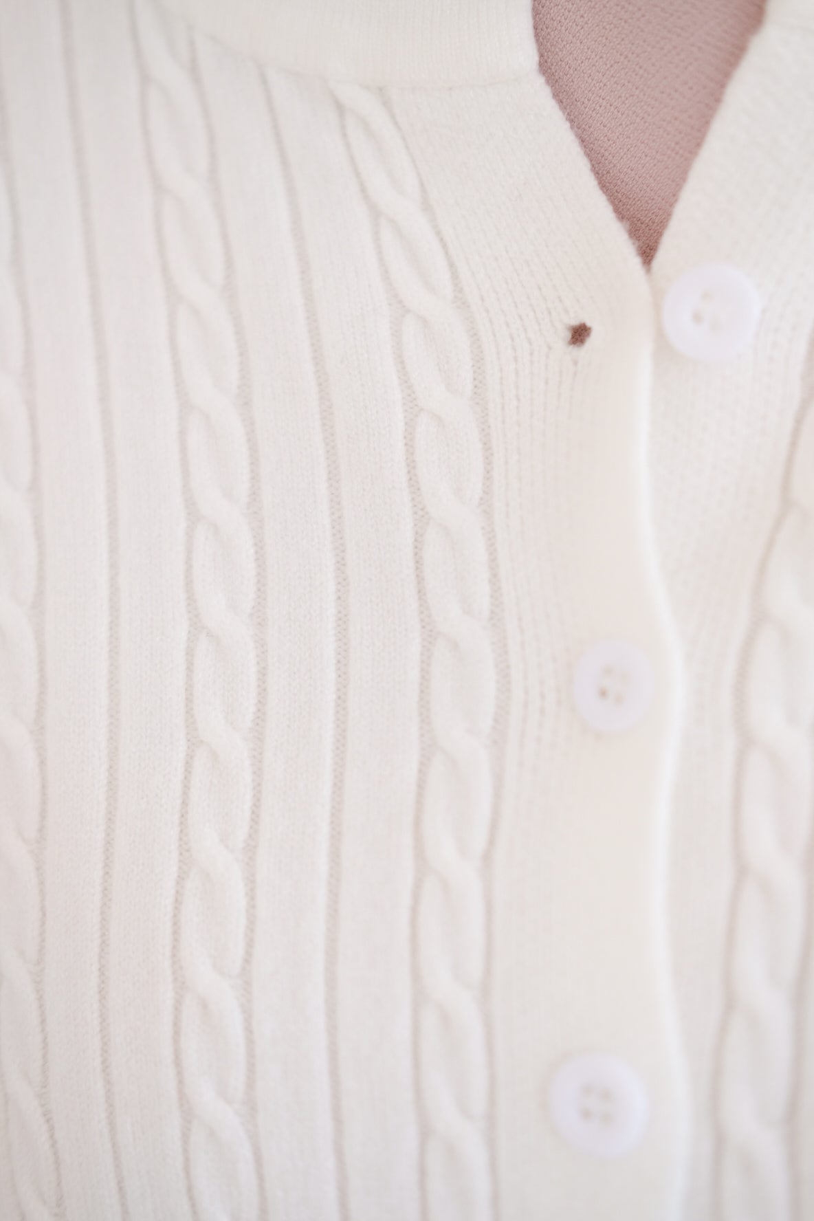 Sharlyn Cable Knit Cardigan (White)