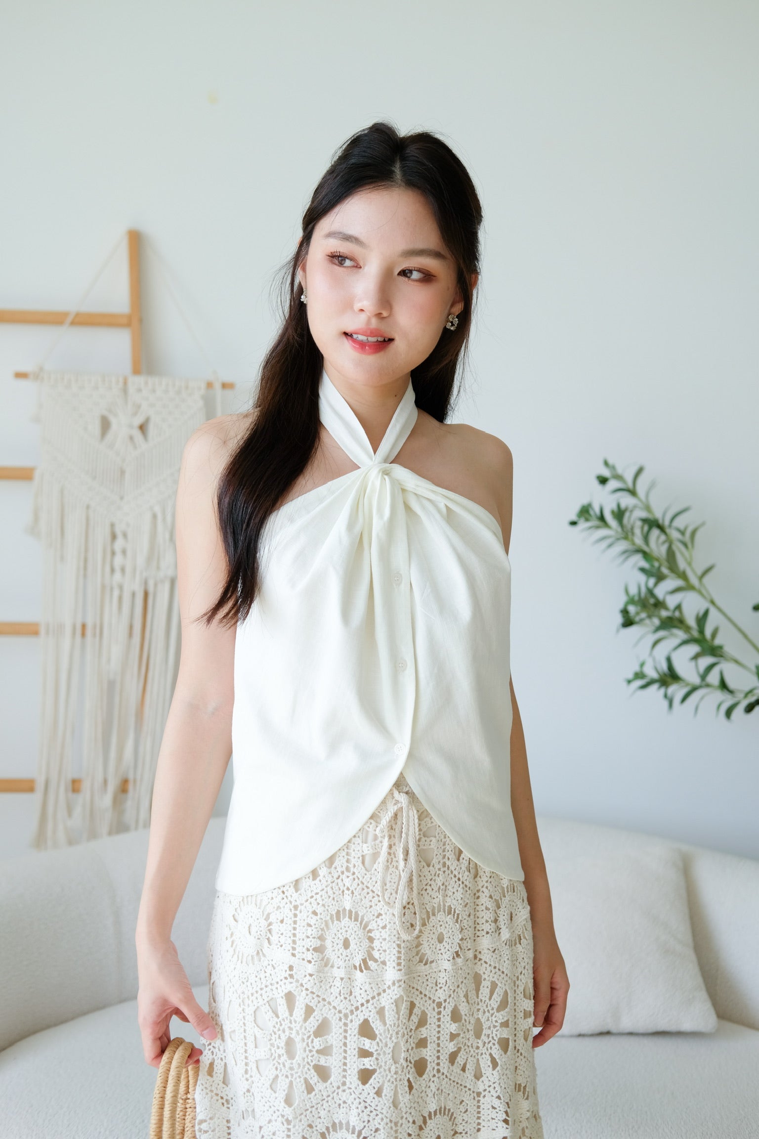 Naylie Halter Muji Top (Cream)