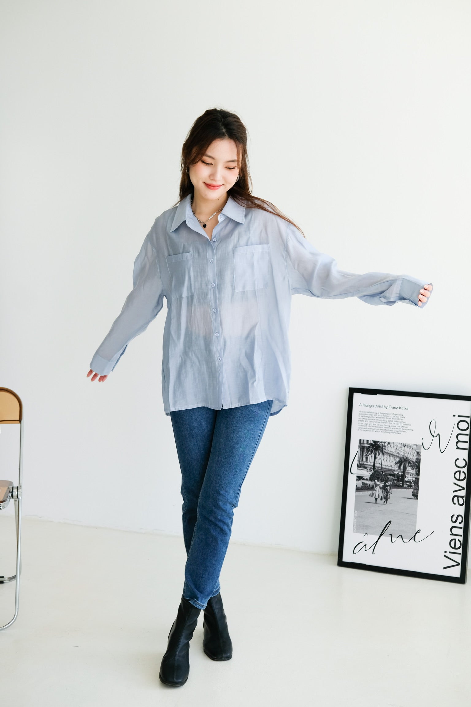 Chester Relaxed Blouse (River Blue)