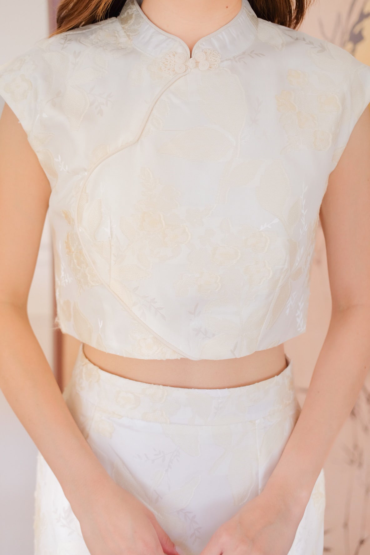 素瑾 Su Jin Floral Midi Cheongsam Set (Cream)