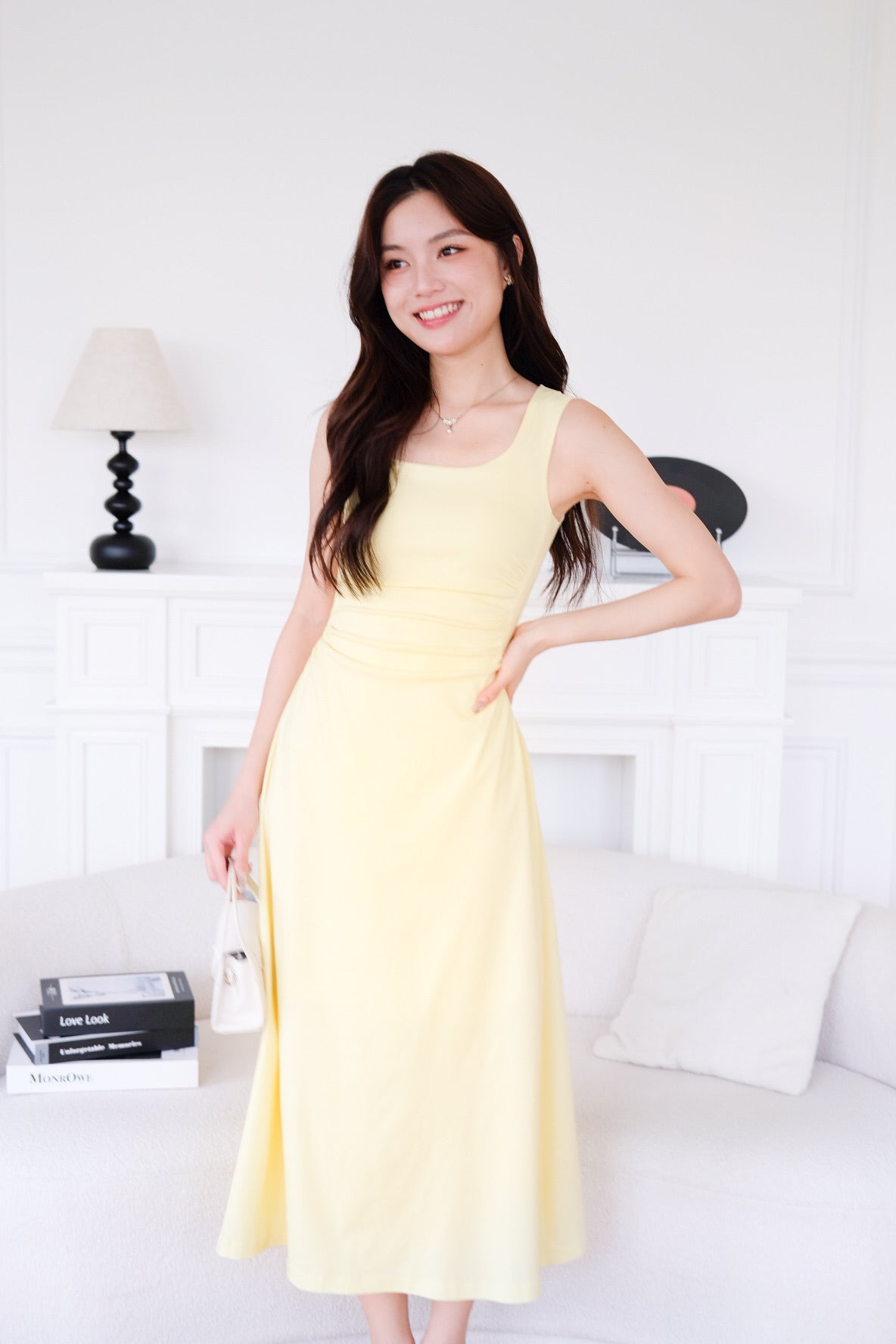 Bernice Cinch Waist Maxi Dress (Sunshine Yellow)
