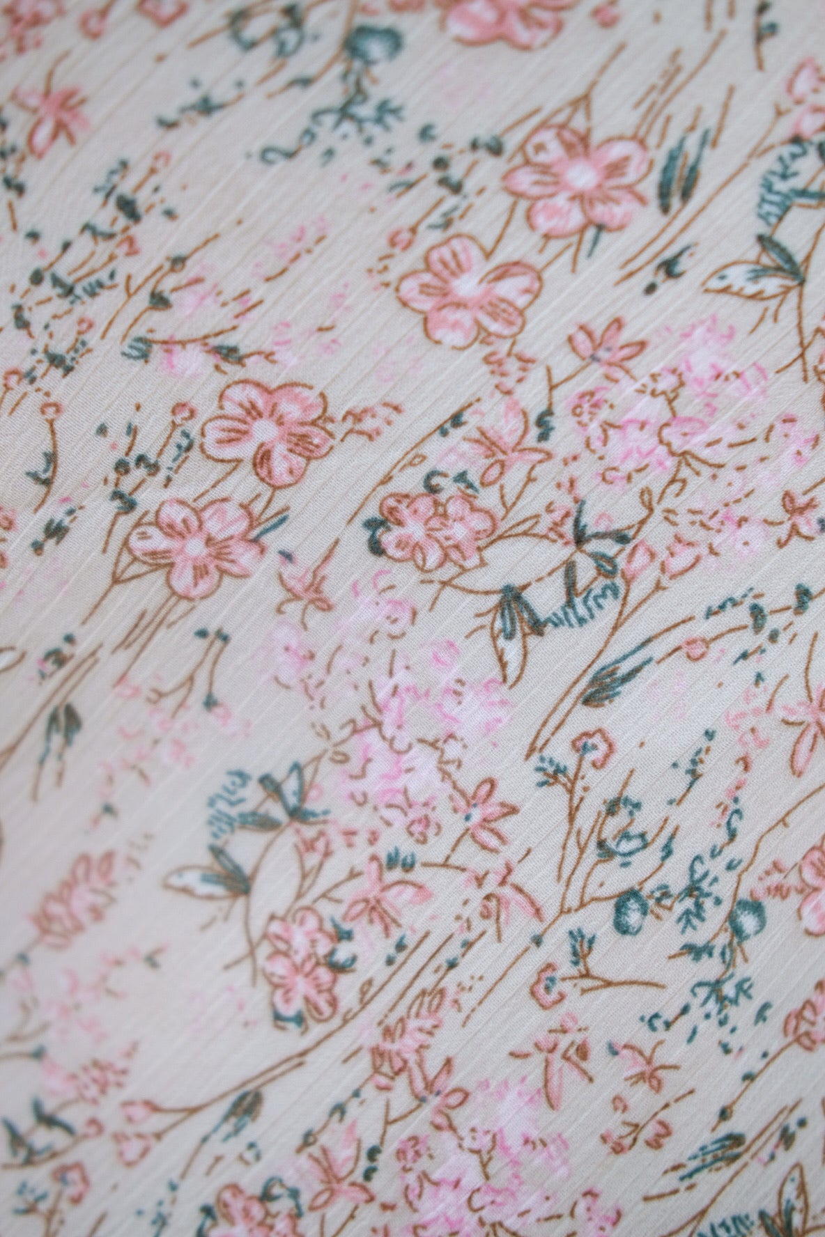 Khaki Floral Knee Length Skirt