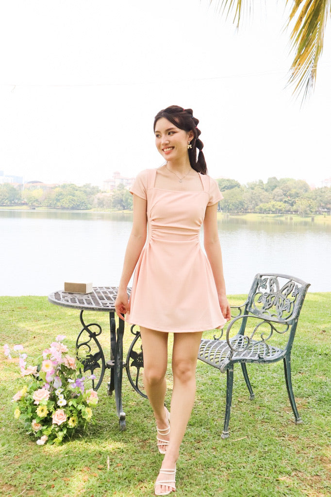 Karina Super Slim Sleeved Dress (Blush Pink)