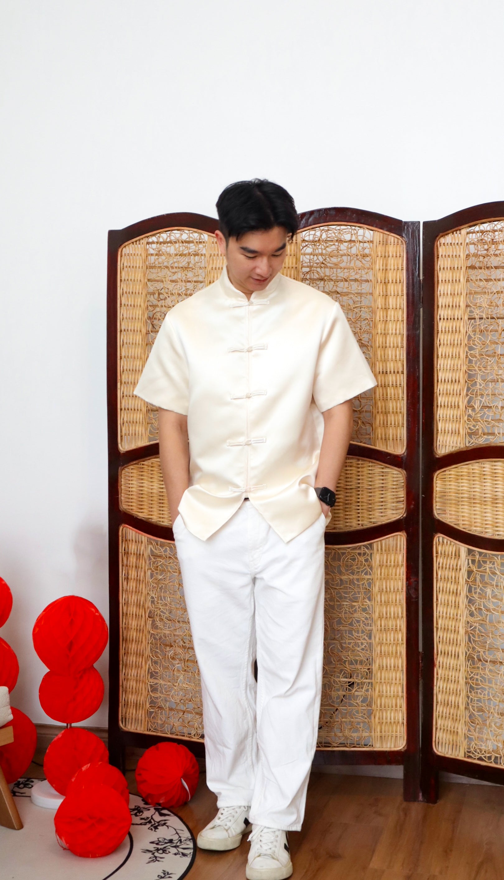 [ETA 9-15 Jan] 玉树临风 Feng Button Men Samfu (Pale Yellow)