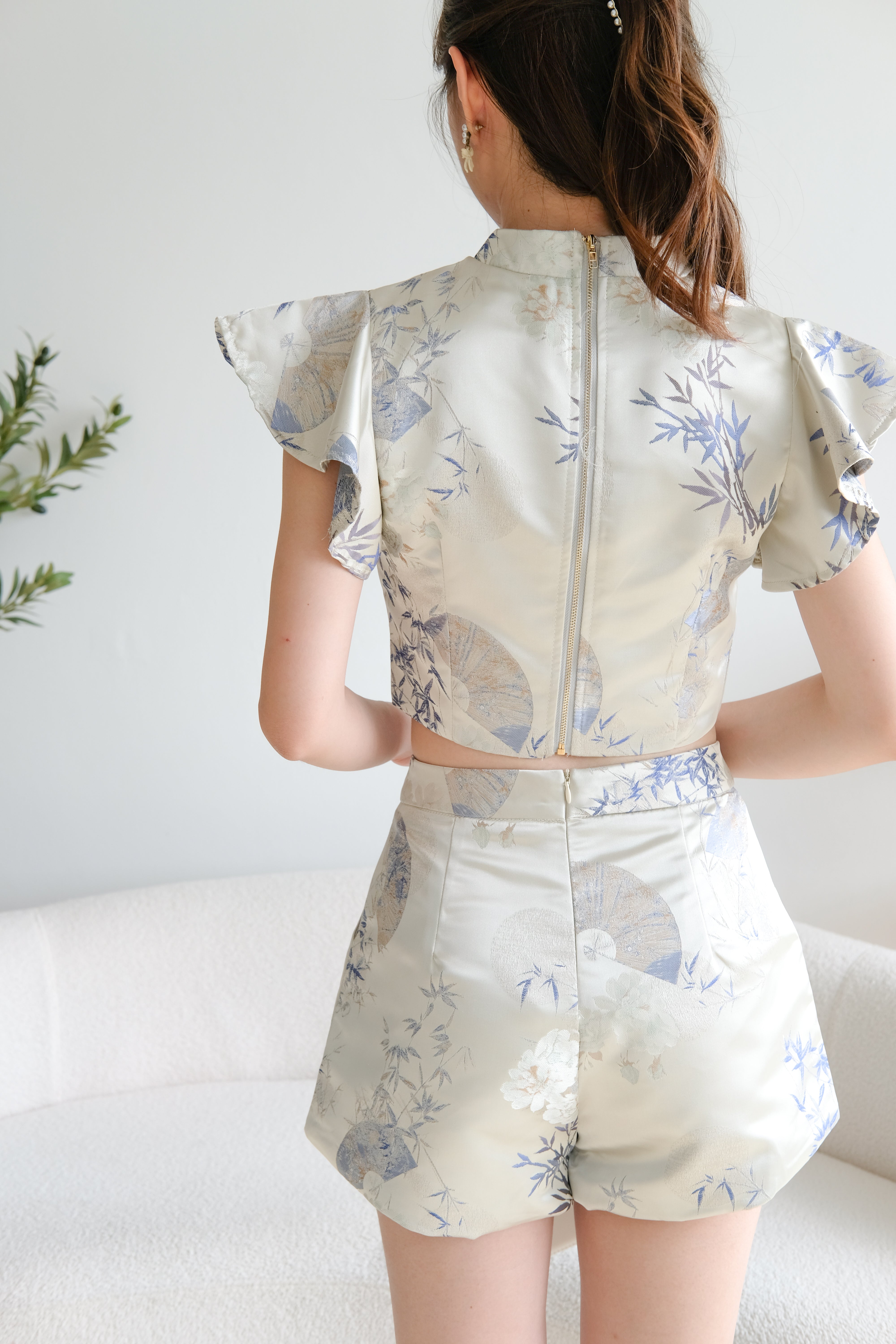 An Qi Cheongsam Set (Salt Blue)