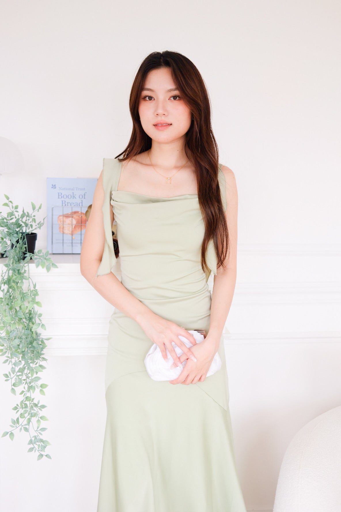 Marina Ruffle Mermaid Maxi Dress (Pistachio Green)
