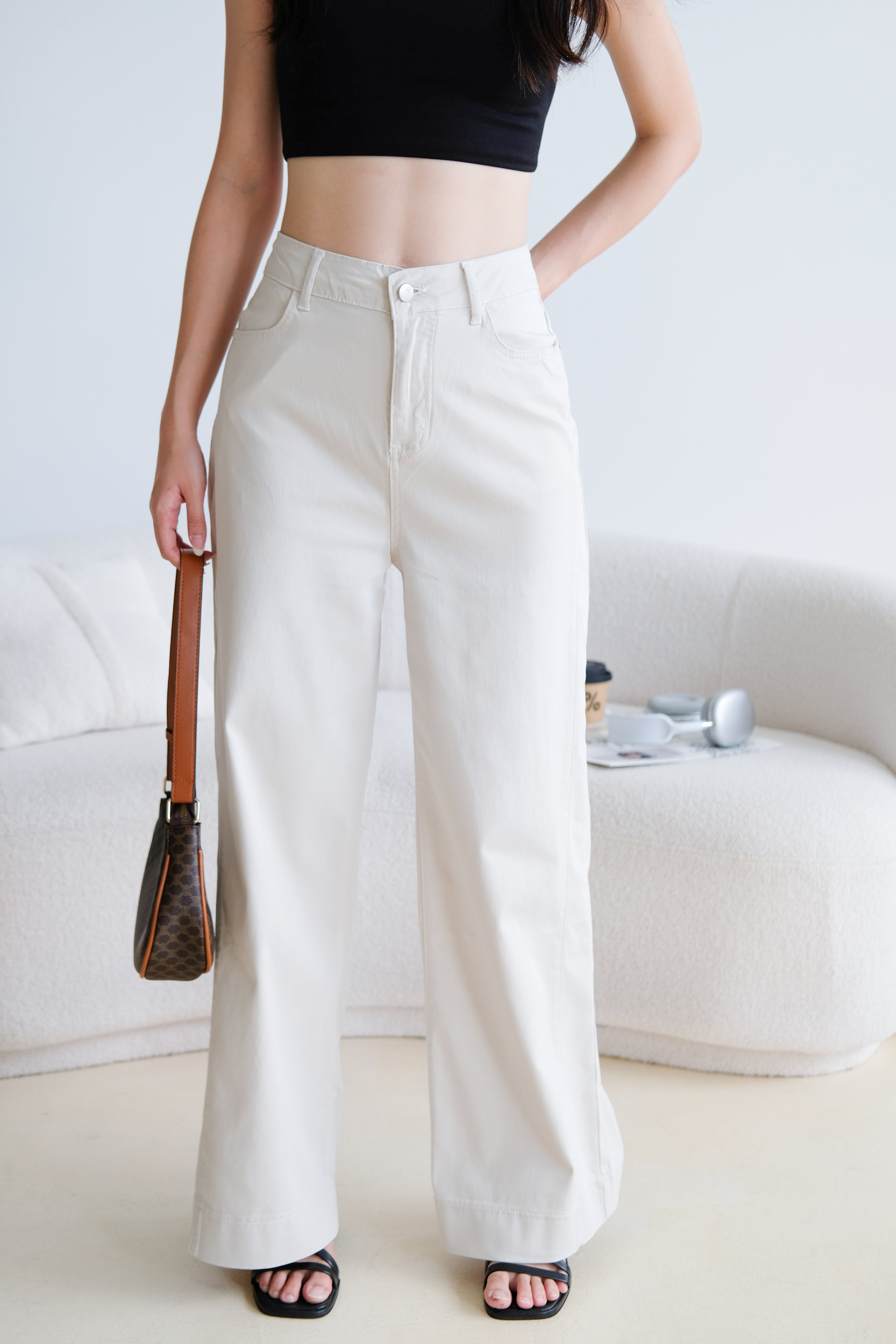 Time Out Flare Soft Denim Jeans (Cream)