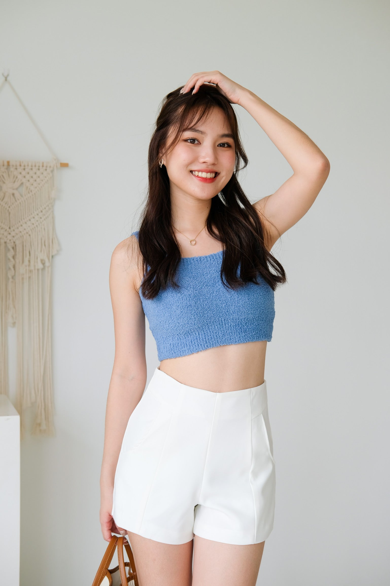 Vania Faux Fur Top (Yale Blue)