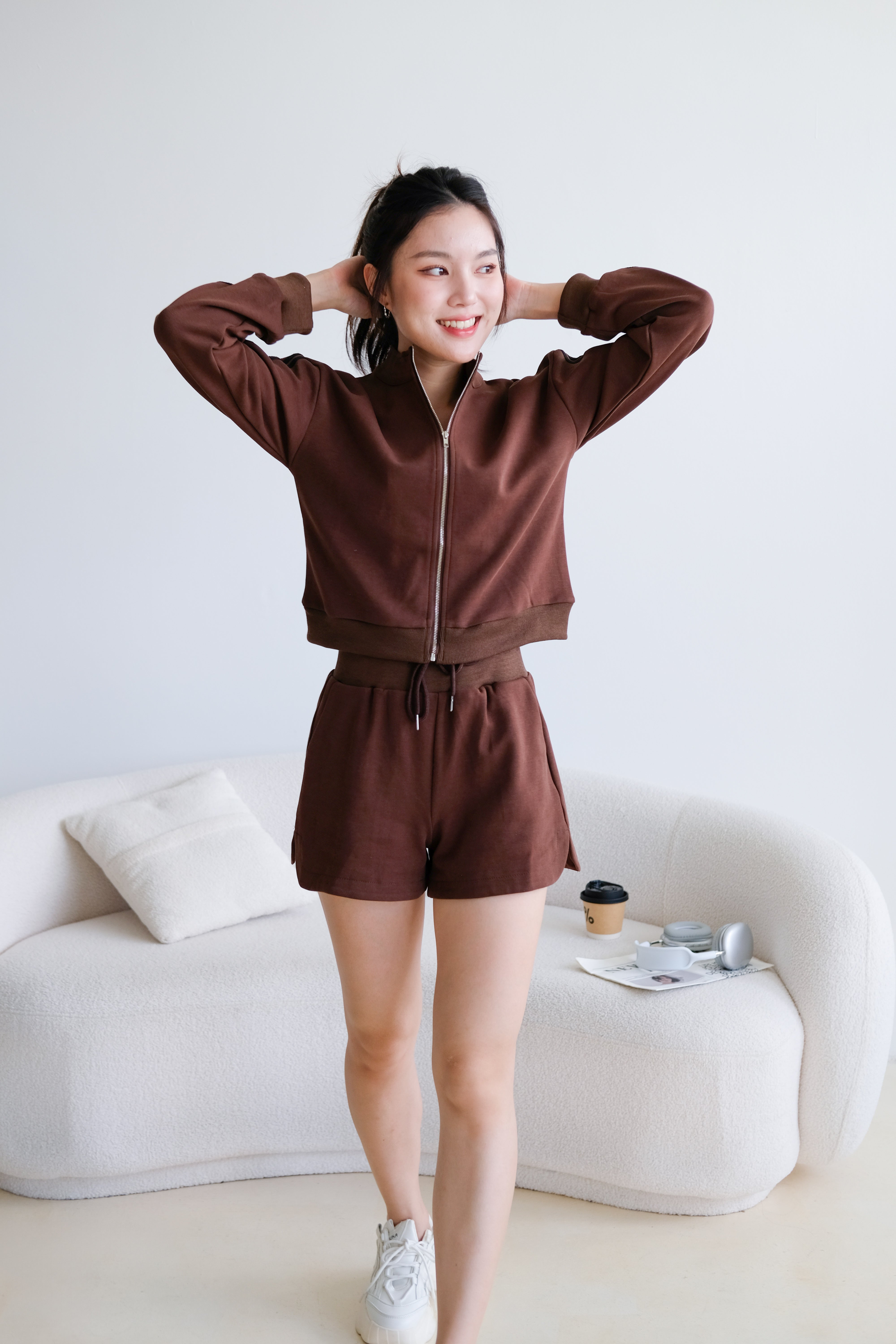 Day Off Stripes Lounge Set (Mocha)