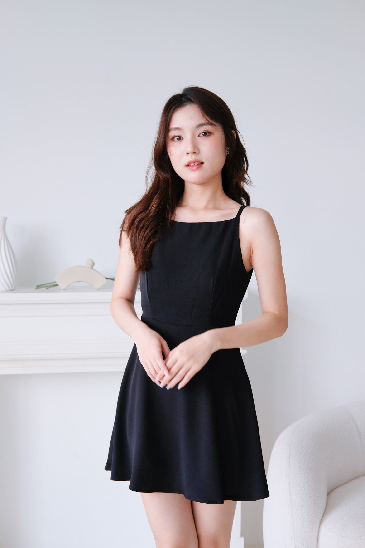 Stella Boatneck Flare Dress (Black)