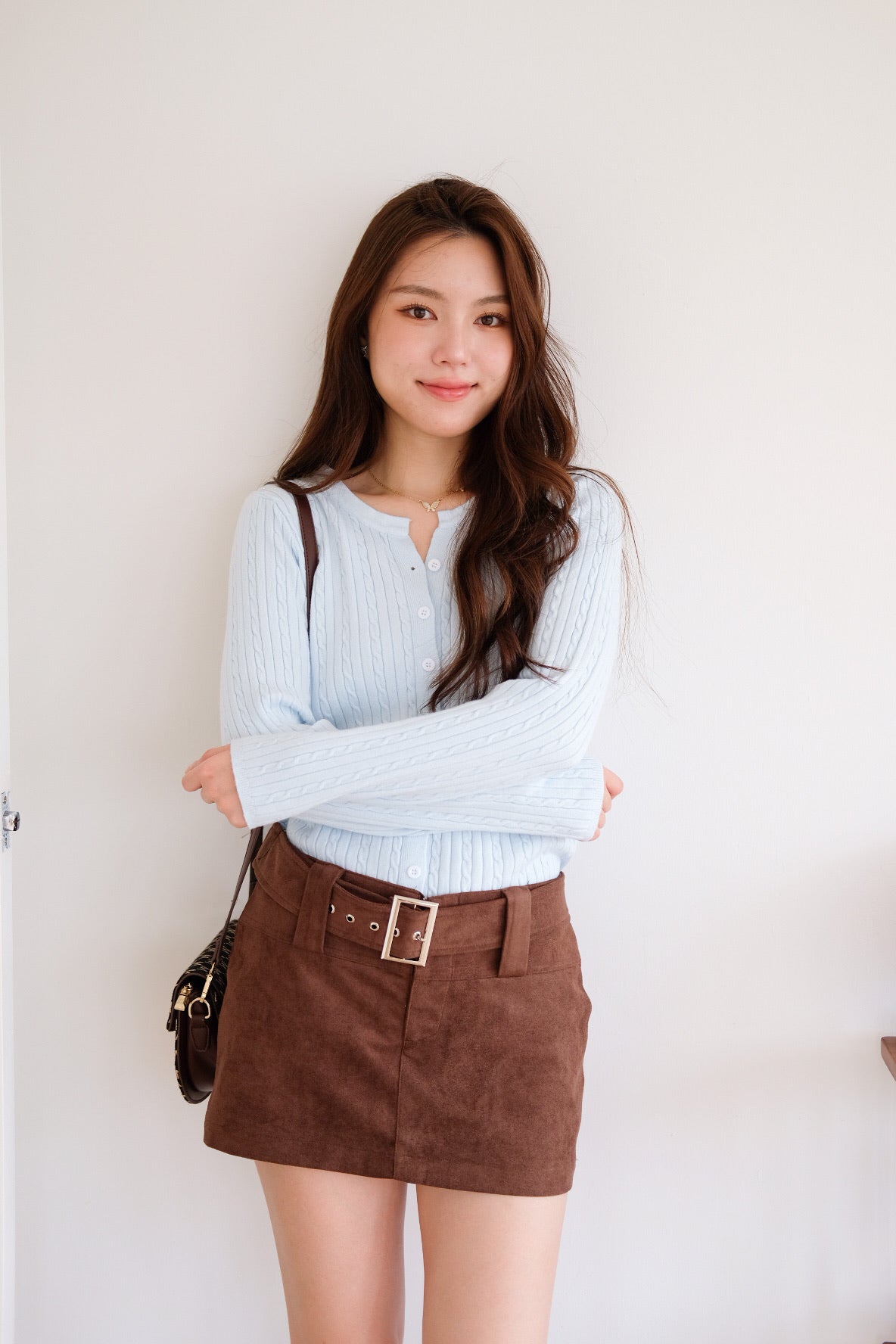 Sharlyn Cable Knit Cardigan (Sky Blue)
