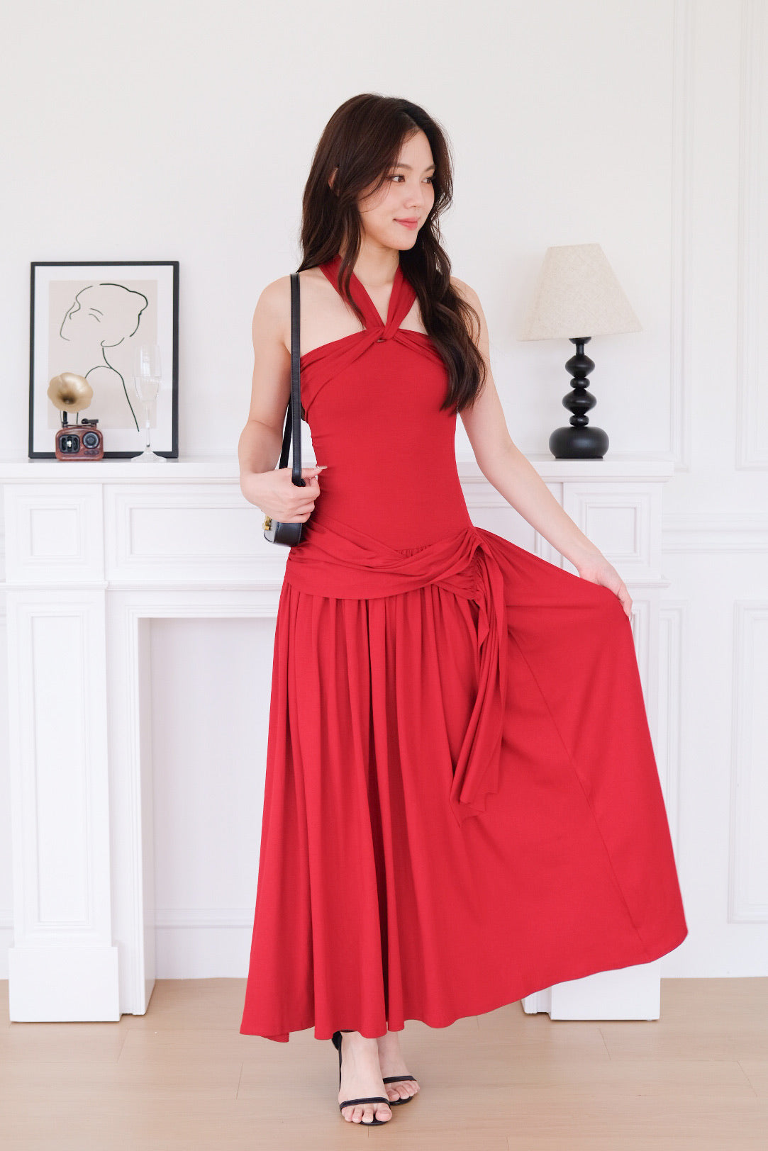 Jessy Toga Cotton Maxi Dress (Ruby Red)