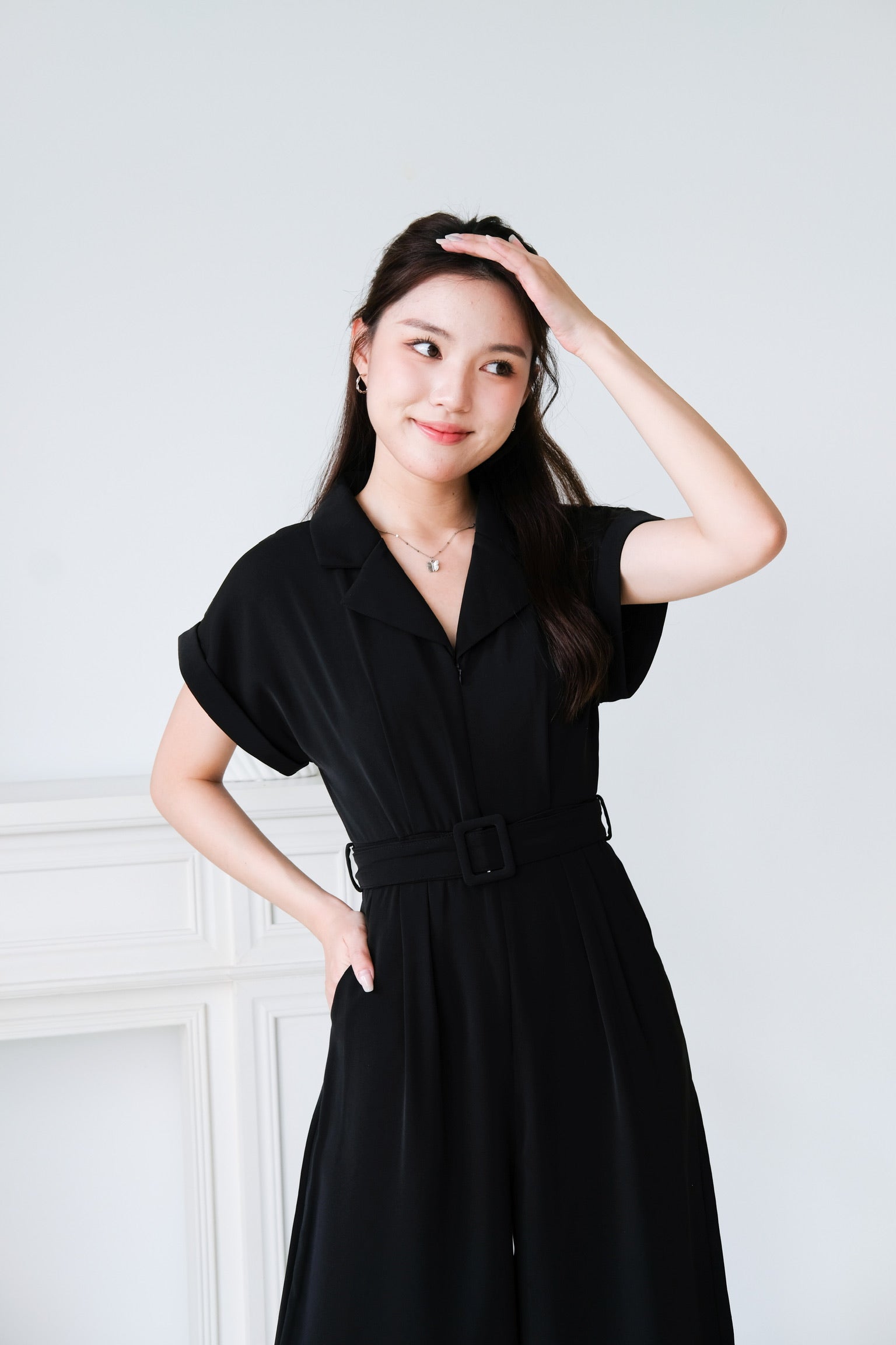 Simone Straight Leg Jumpsuit (Black)