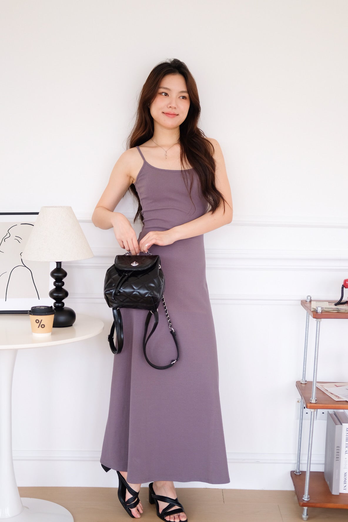 Avery Padded Skater Maxi Dress (Steel Grey)