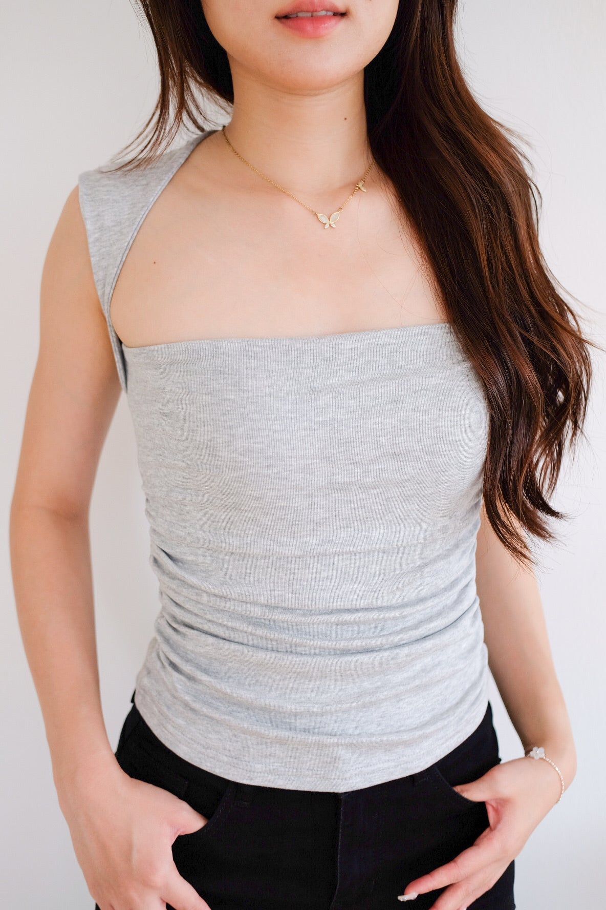 Sabrina Soft Sculpted Top (Light Grey) [ETA 9 Jul]