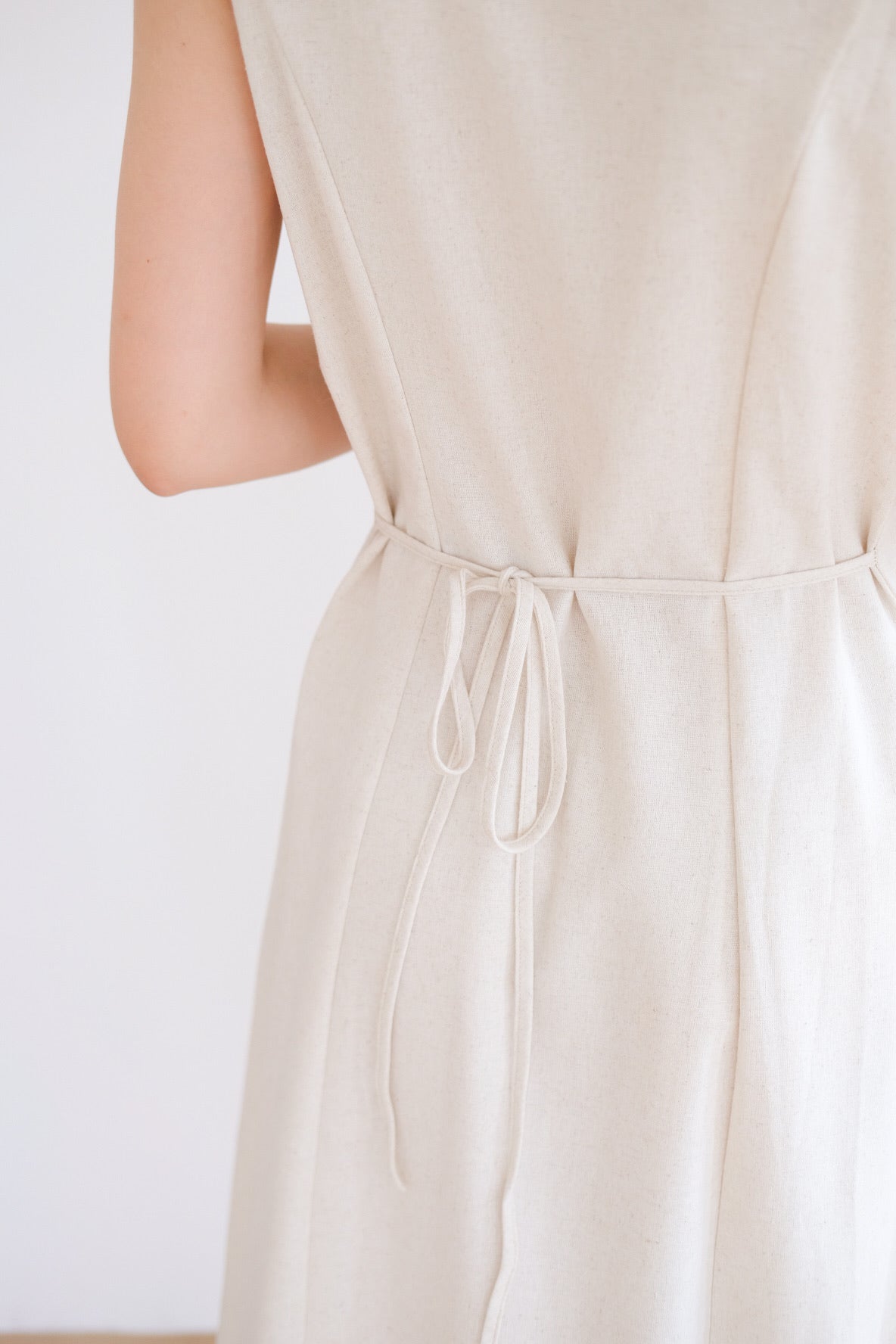 Arlette Button Linen Maxi Dress (Oat Beige) [ ETA 13 Oct ]
