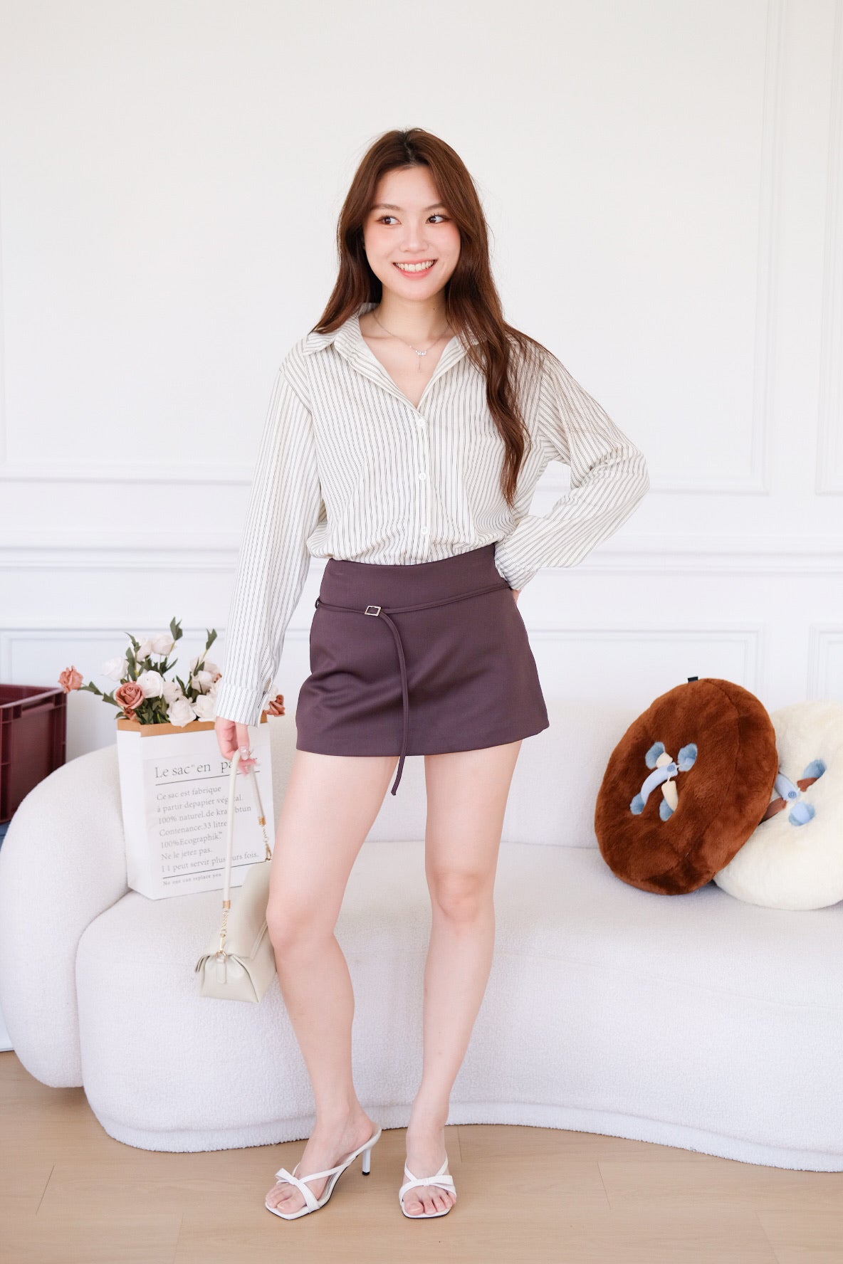 Tasha Mini Belt Skort (Mocha)