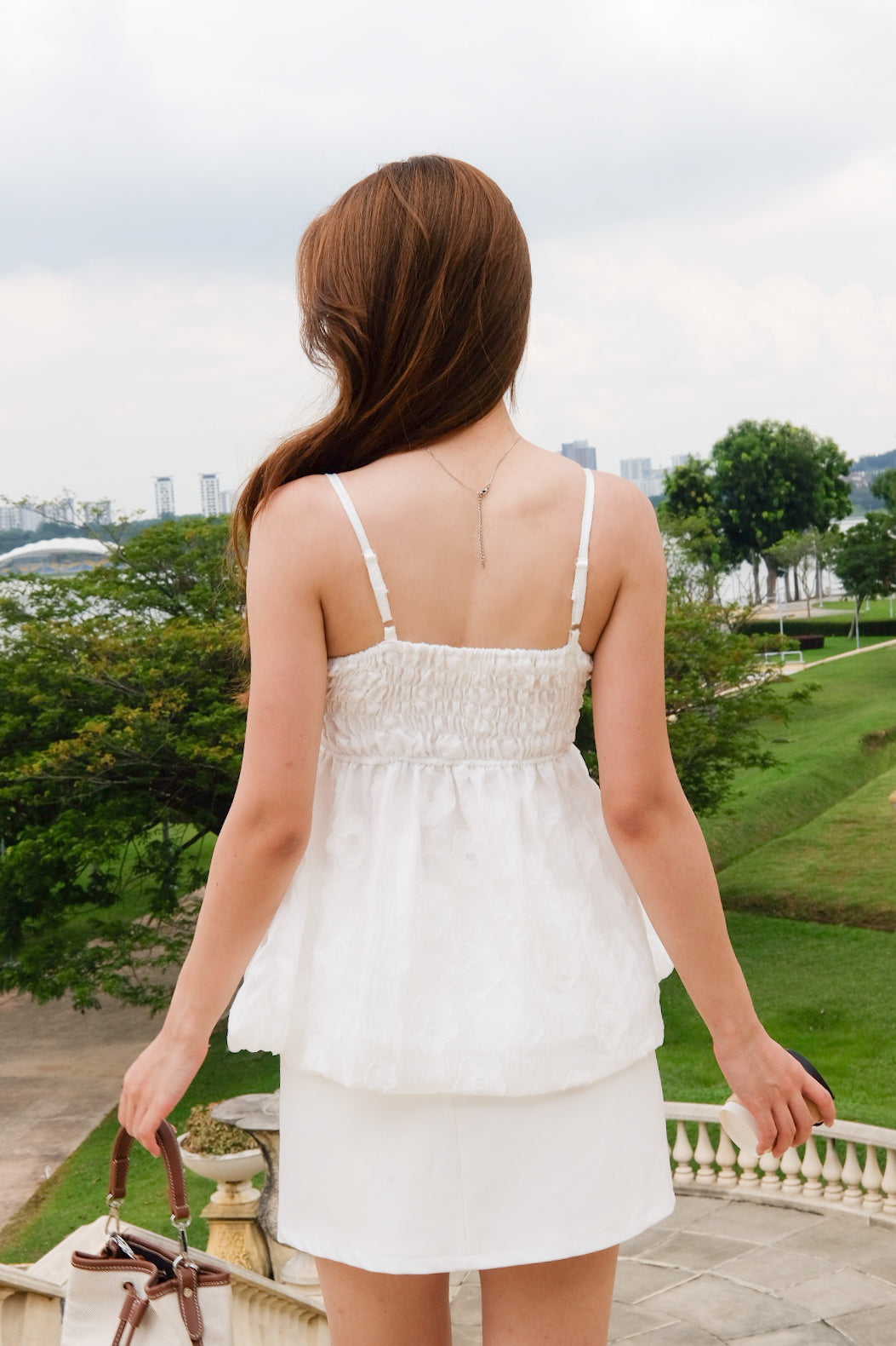 Joey Organza Bubble Babydoll Top (White)