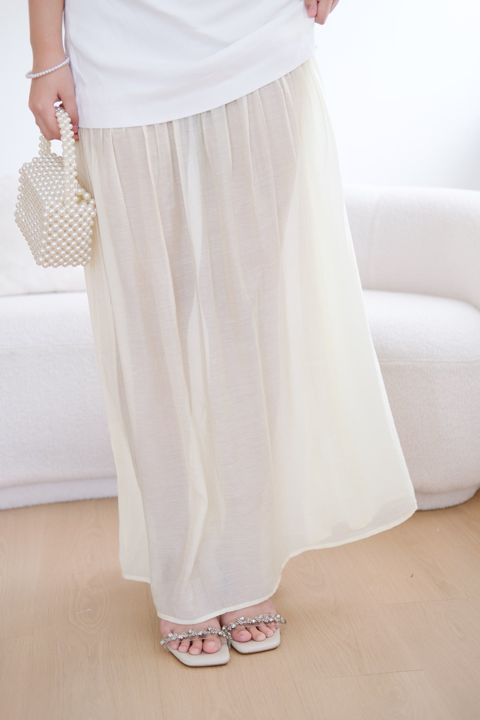 White Tube Chiffon Maxi Dress