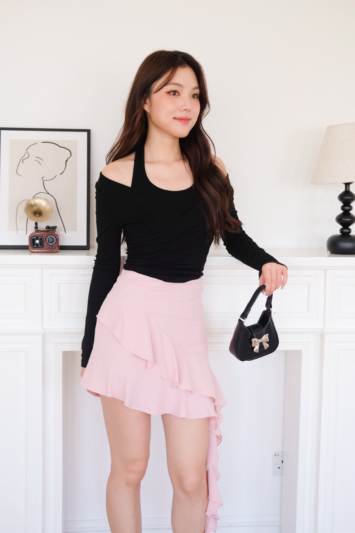 Alicia Ballet Halter 2-in-1 Top (Black)