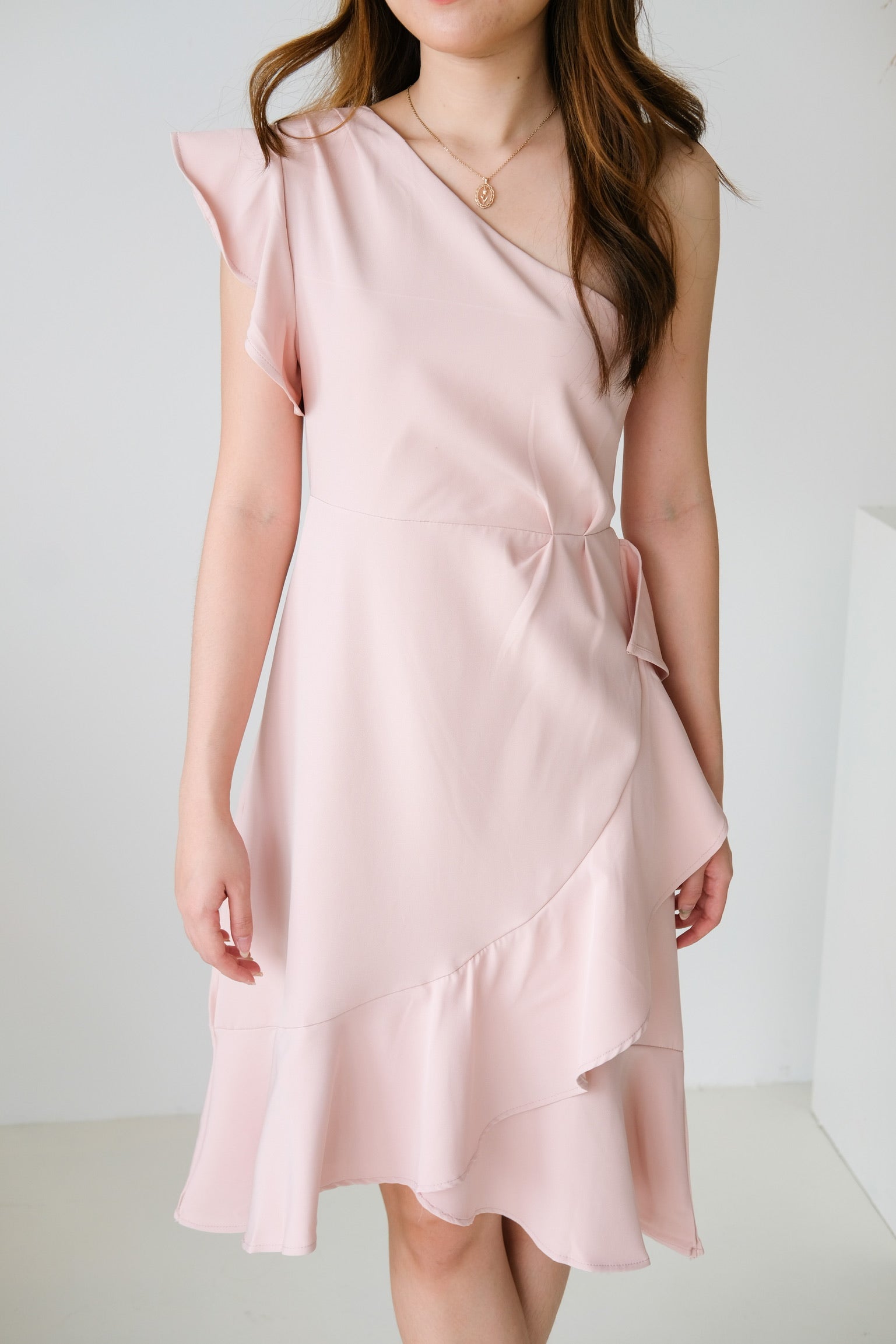 Bianca Toga Ruffle Dress (Pink)