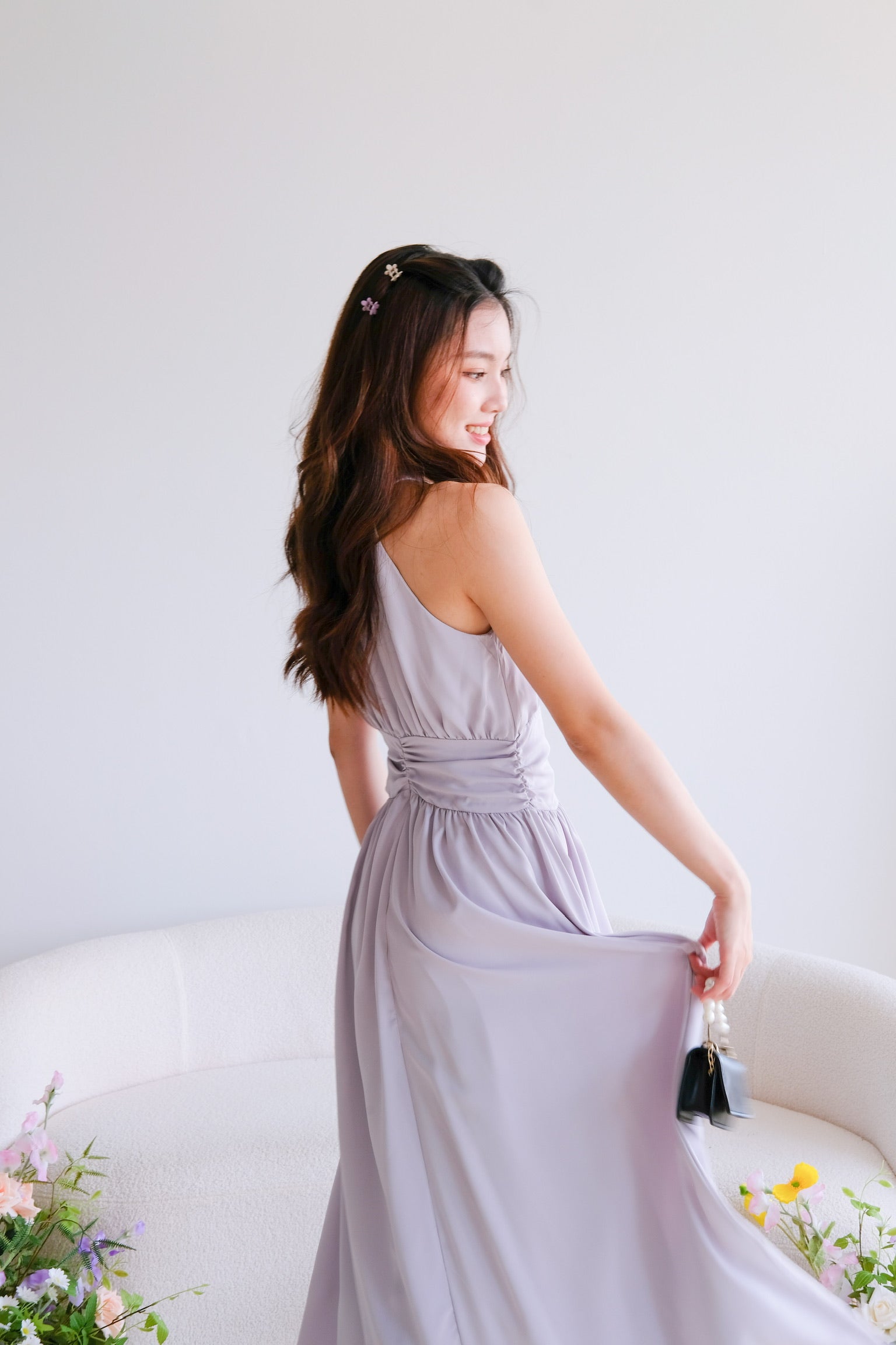 Fiona Halter Flare Maxi Dress (Lavender Haze)